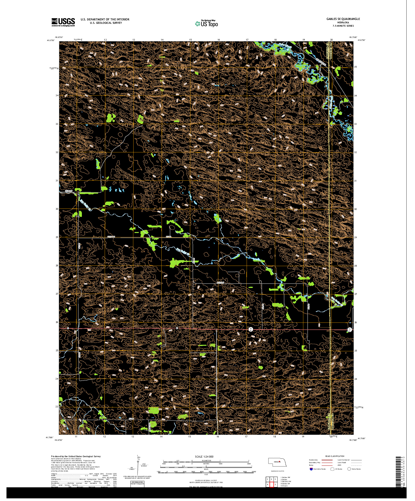 USGS US TOPO 7.5-MINUTE MAP FOR GABLES SE, NE 2017