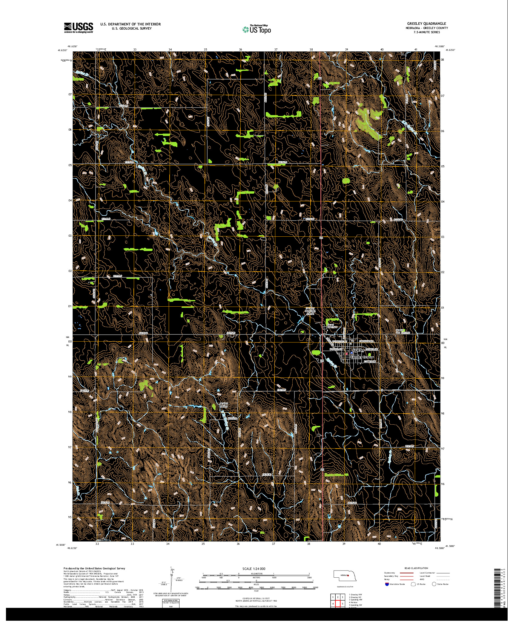 USGS US TOPO 7.5-MINUTE MAP FOR GREELEY, NE 2017