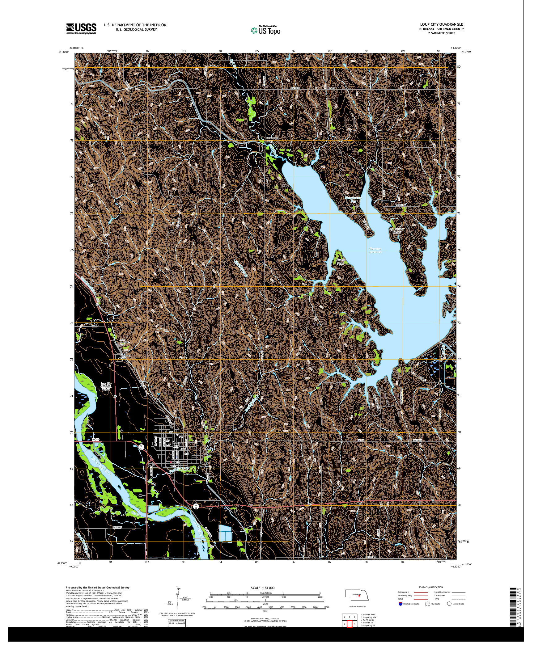 USGS US TOPO 7.5-MINUTE MAP FOR LOUP CITY, NE 2017