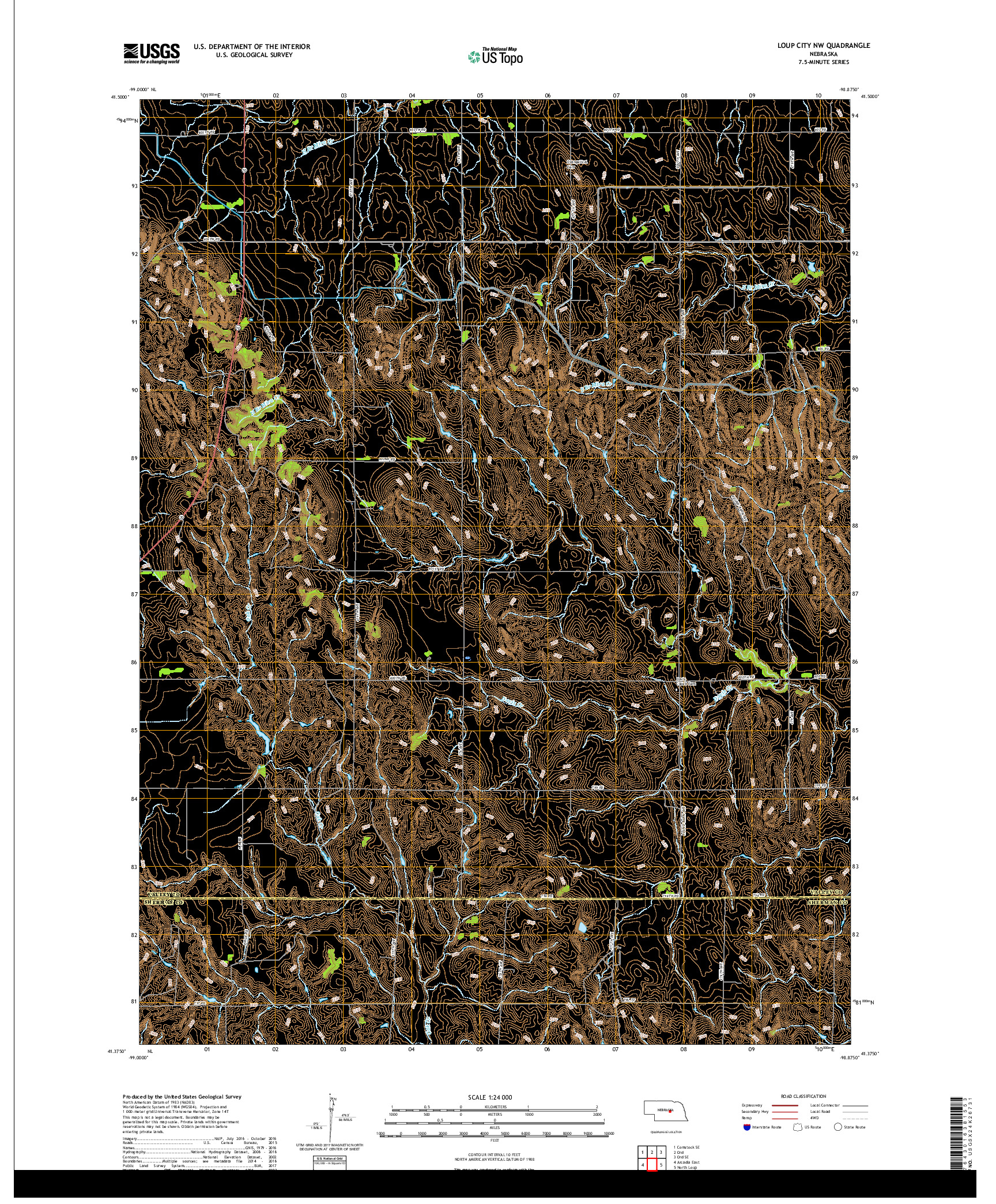 USGS US TOPO 7.5-MINUTE MAP FOR LOUP CITY NW, NE 2017