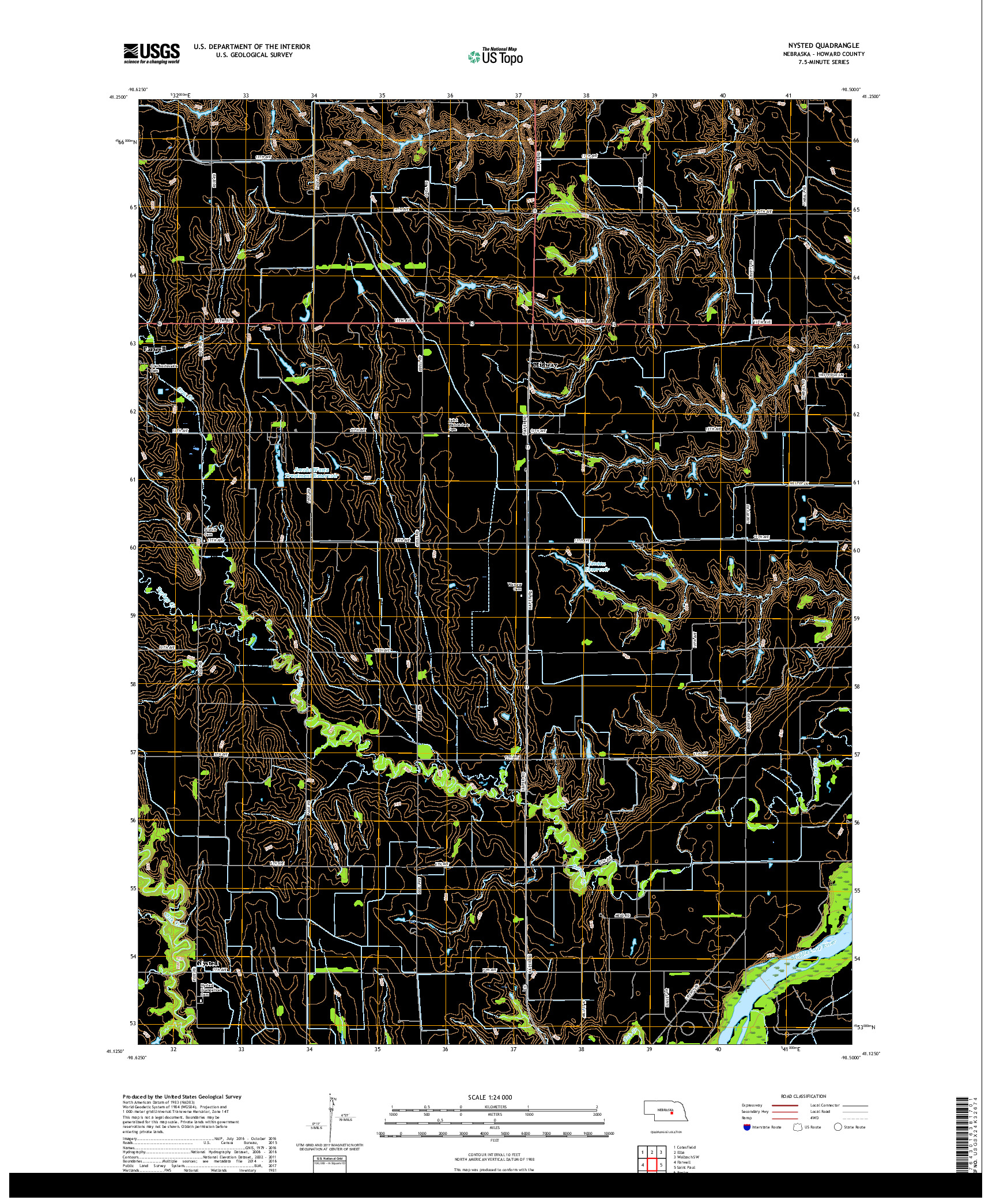 USGS US TOPO 7.5-MINUTE MAP FOR NYSTED, NE 2017