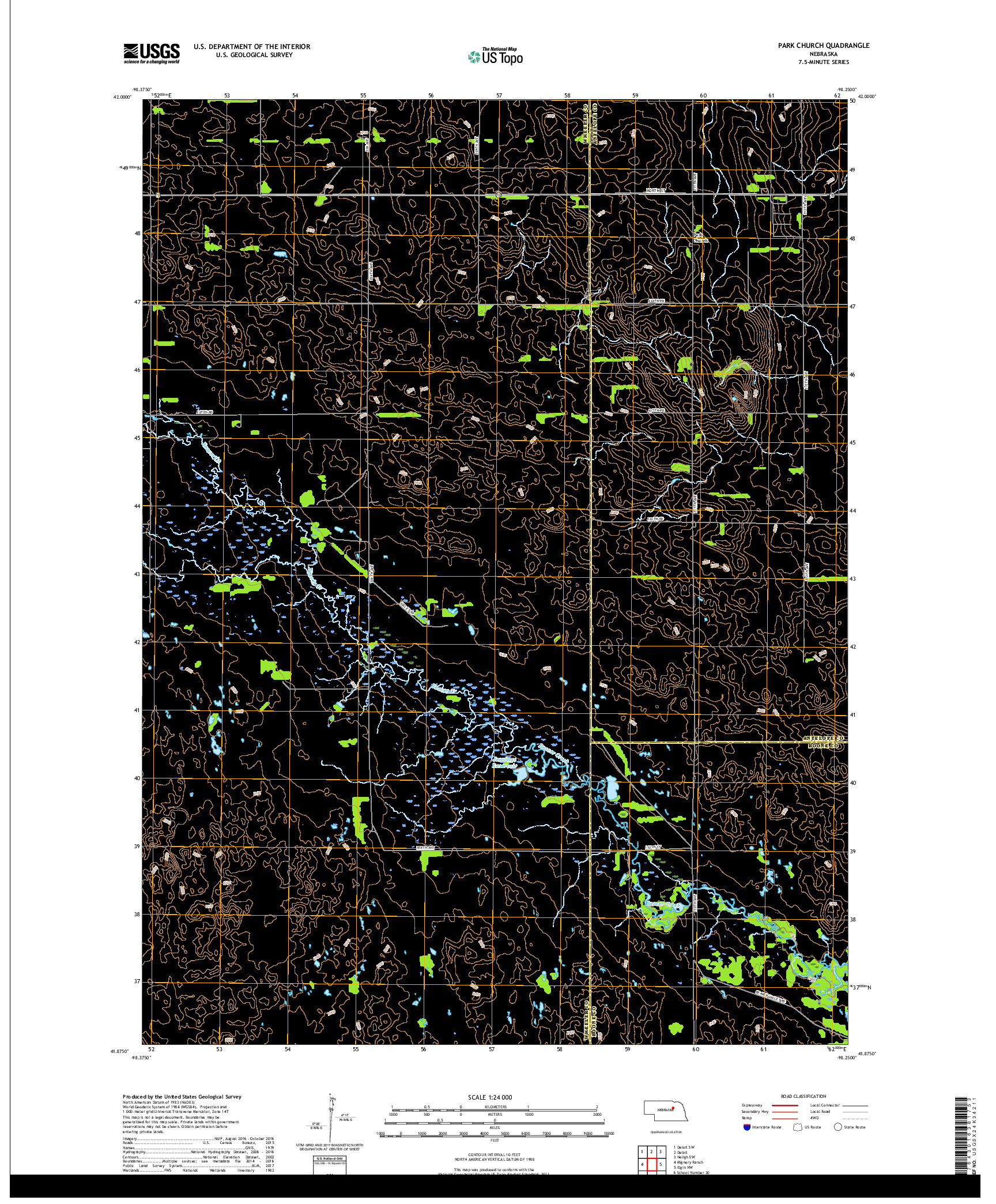 USGS US TOPO 7.5-MINUTE MAP FOR PARK CHURCH, NE 2017