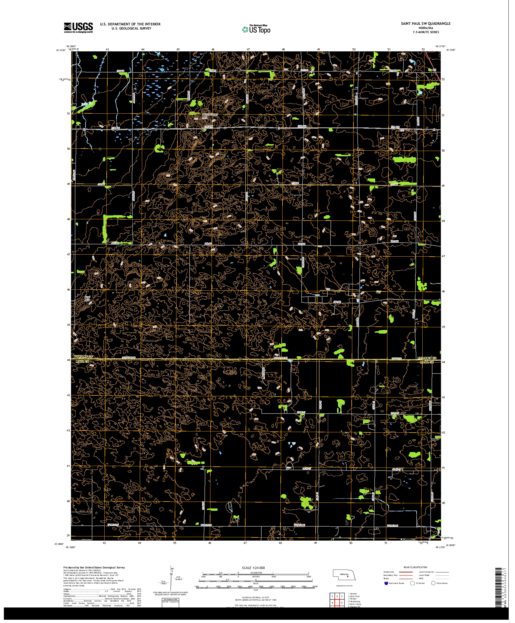 USGS US TOPO 7.5-MINUTE MAP FOR SAINT PAUL SW, NE 2017