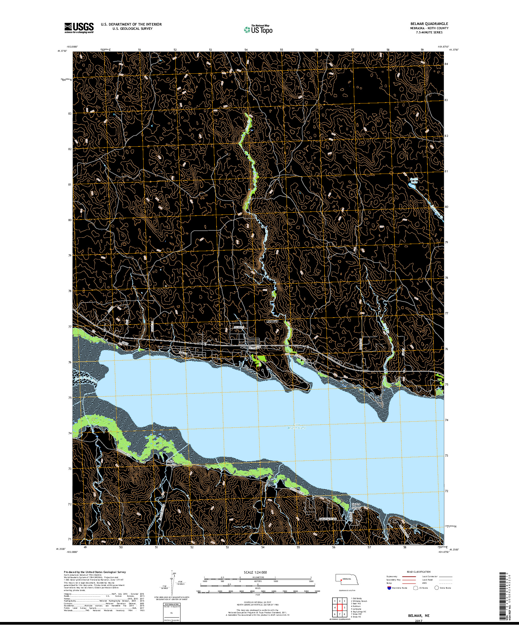 USGS US TOPO 7.5-MINUTE MAP FOR BELMAR, NE 2017
