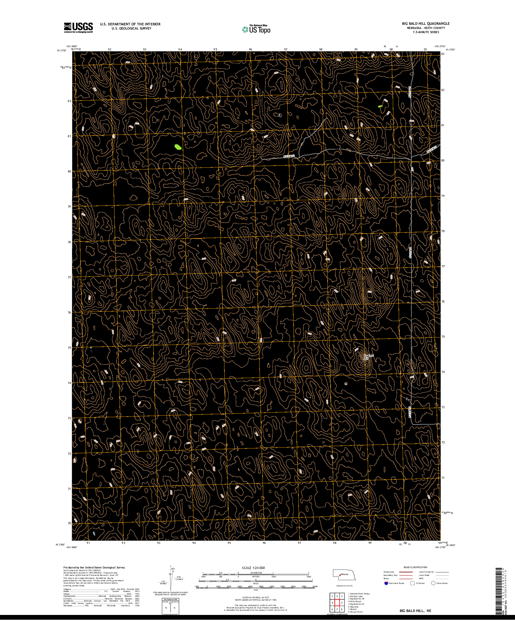 USGS US TOPO 7.5-MINUTE MAP FOR BIG BALD HILL, NE 2017