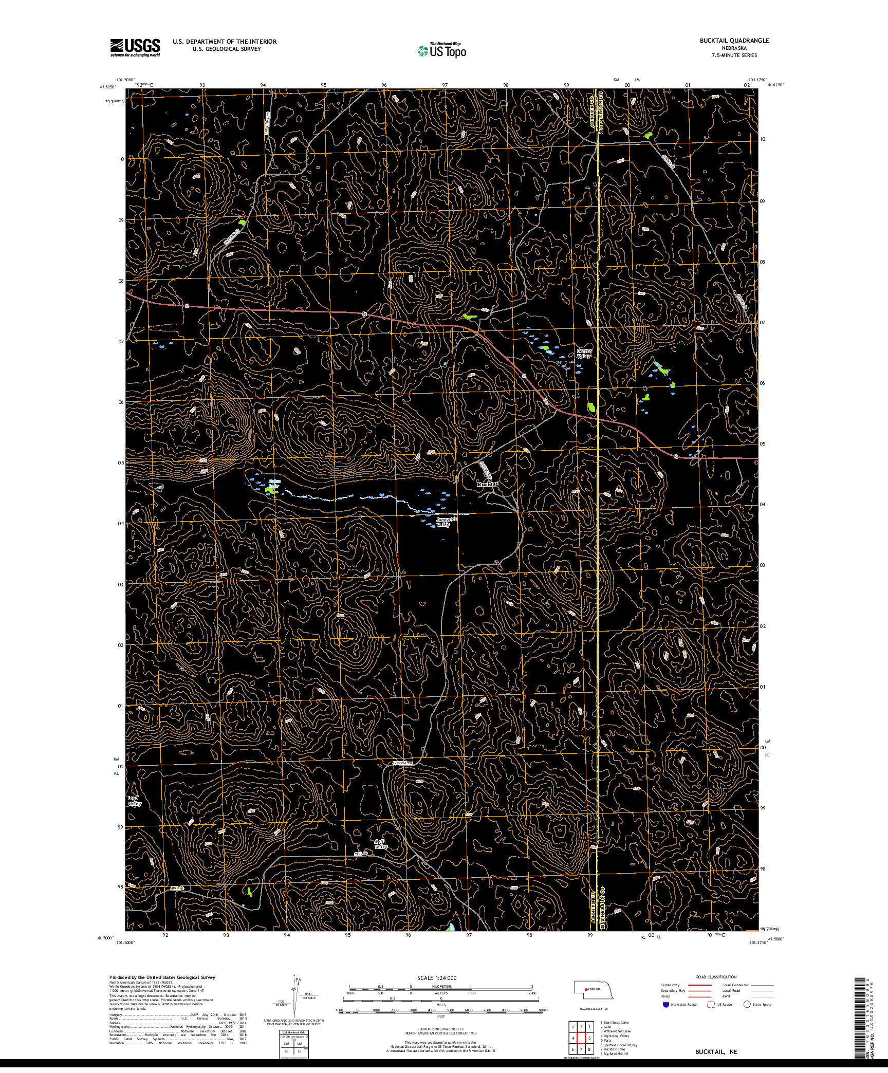 USGS US TOPO 7.5-MINUTE MAP FOR BUCKTAIL, NE 2017