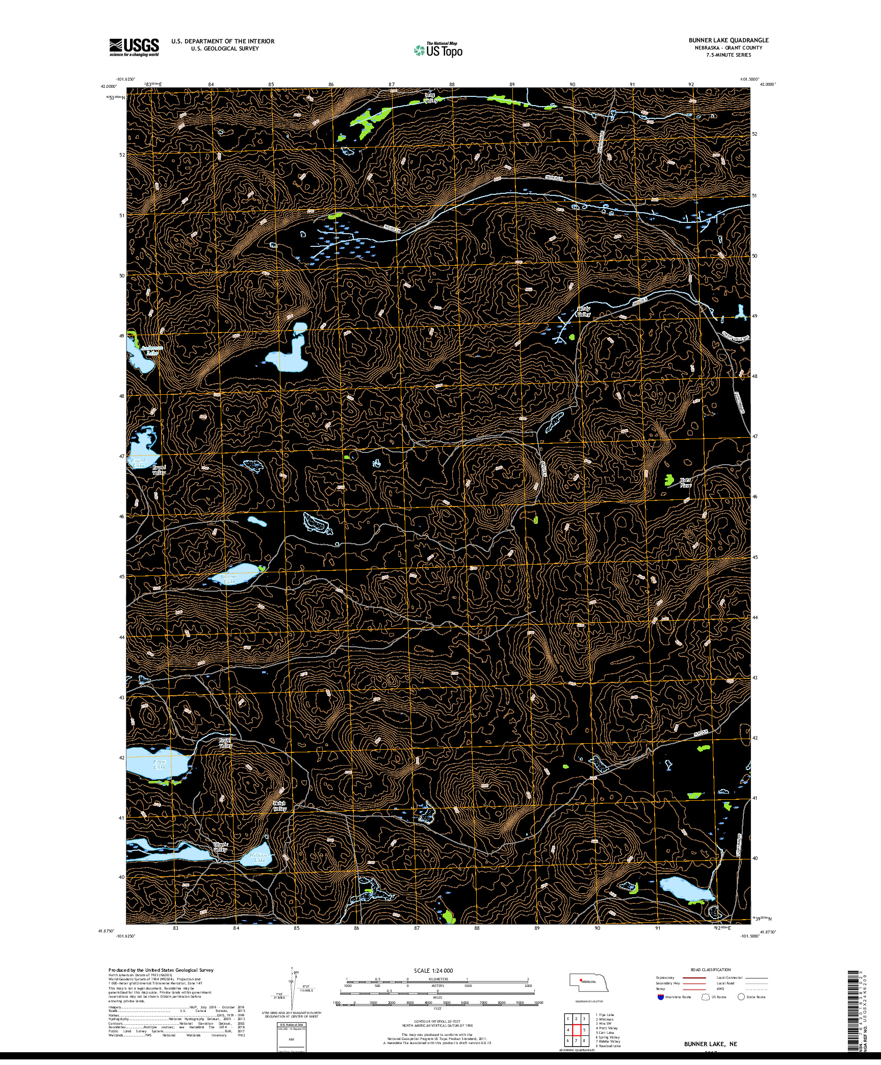 USGS US TOPO 7.5-MINUTE MAP FOR BUNNER LAKE, NE 2017