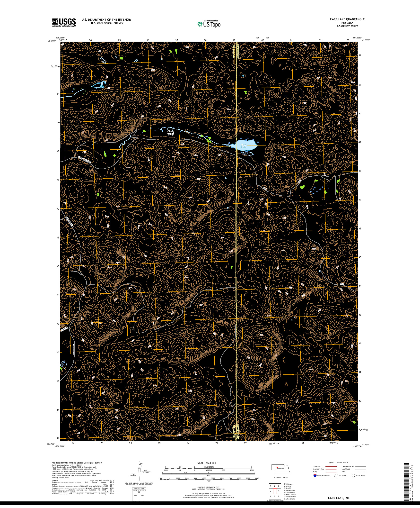 USGS US TOPO 7.5-MINUTE MAP FOR CARR LAKE, NE 2017