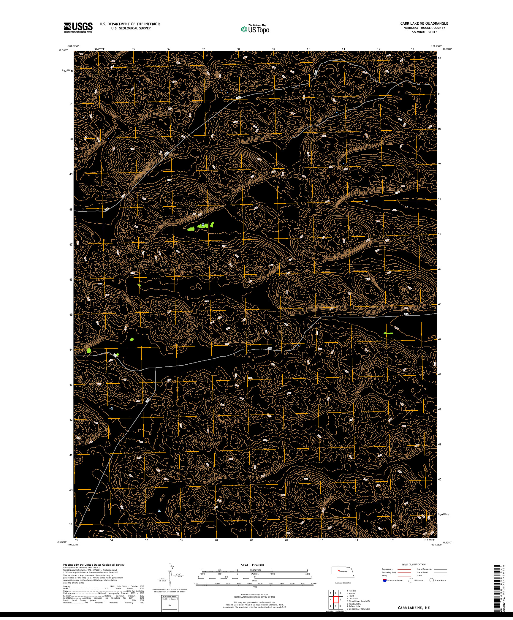 USGS US TOPO 7.5-MINUTE MAP FOR CARR LAKE NE, NE 2017