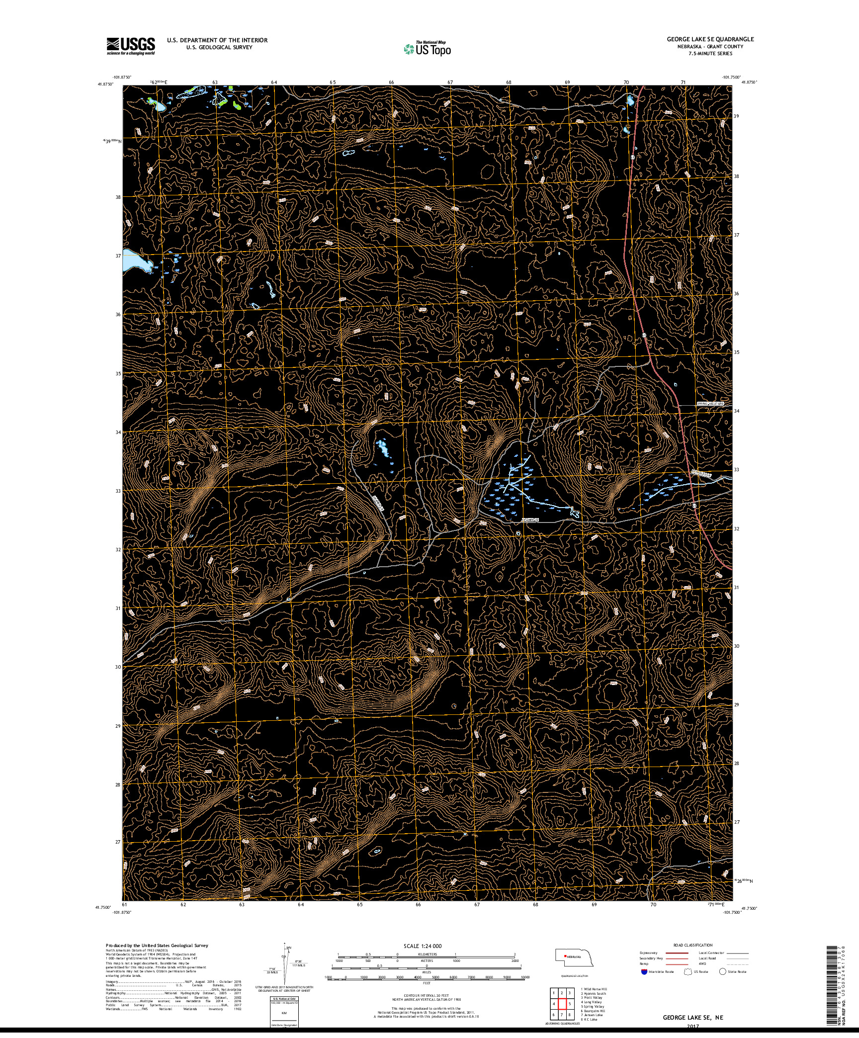 USGS US TOPO 7.5-MINUTE MAP FOR GEORGE LAKE SE, NE 2017