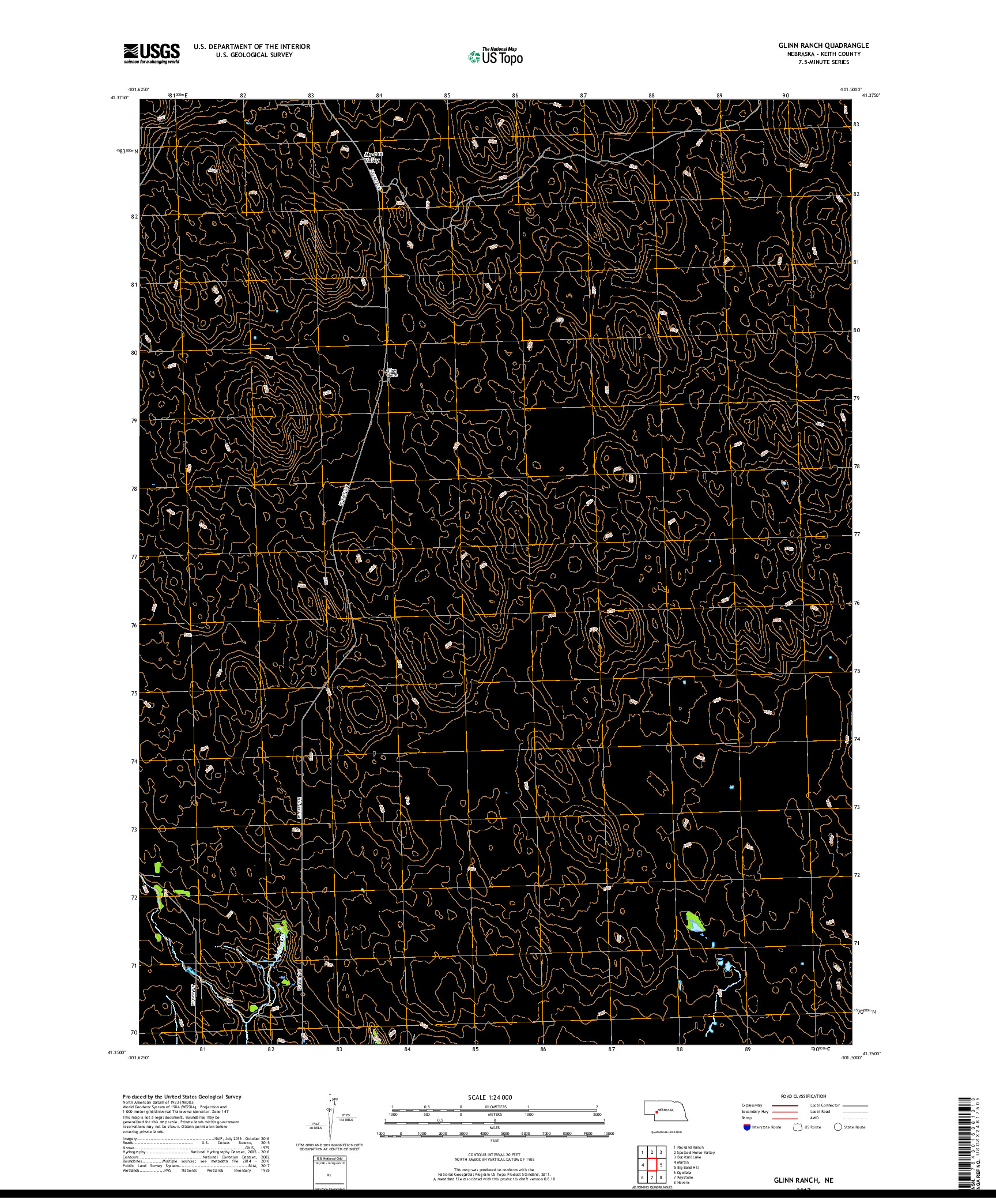 USGS US TOPO 7.5-MINUTE MAP FOR GLINN RANCH, NE 2017