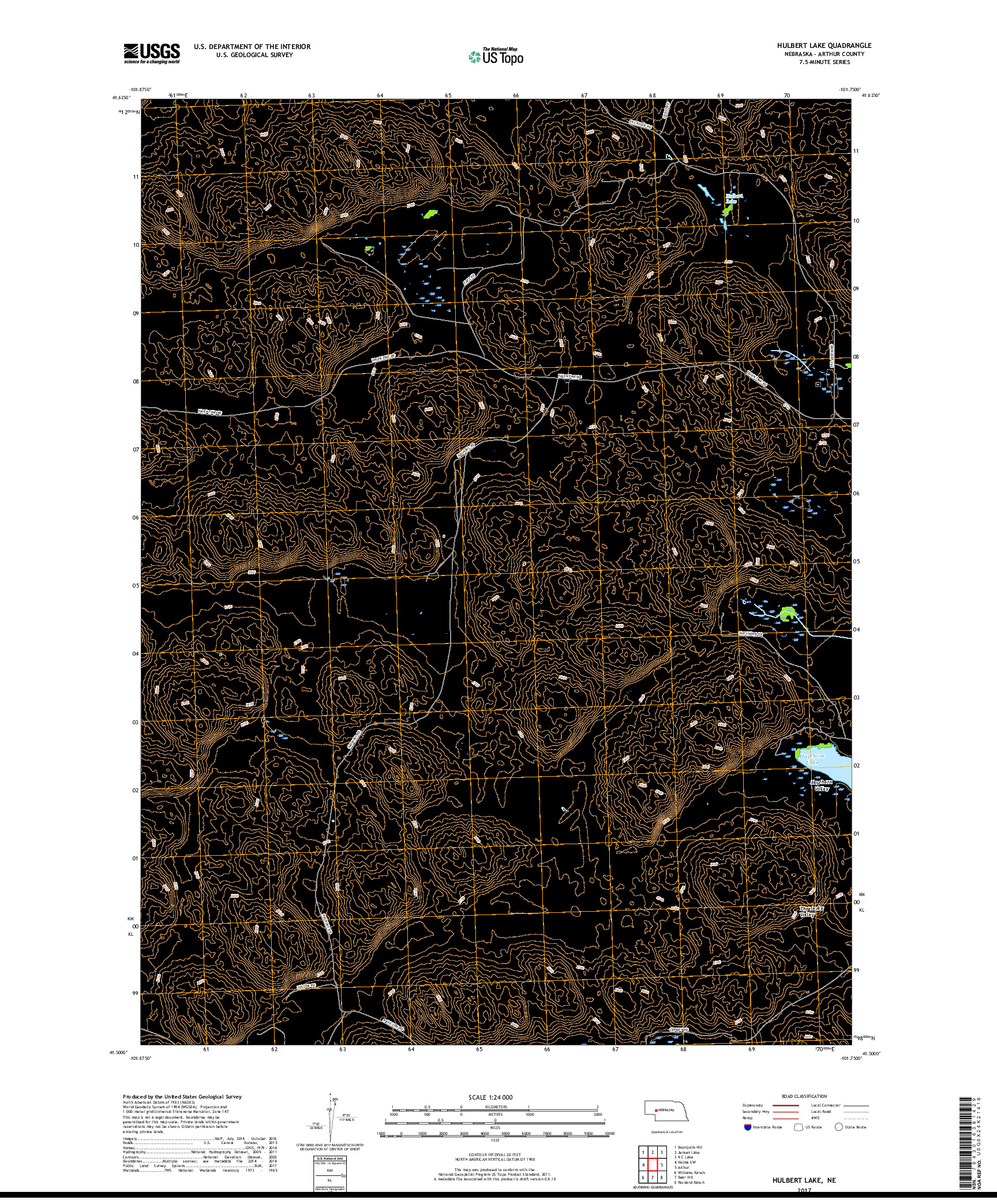 USGS US TOPO 7.5-MINUTE MAP FOR HULBERT LAKE, NE 2017