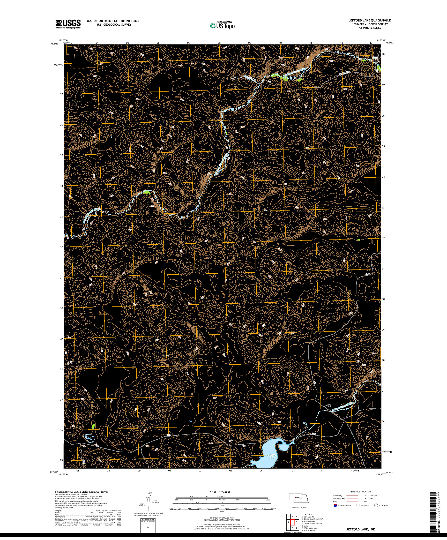 USGS US TOPO 7.5-MINUTE MAP FOR JEFFORD LAKE, NE 2017