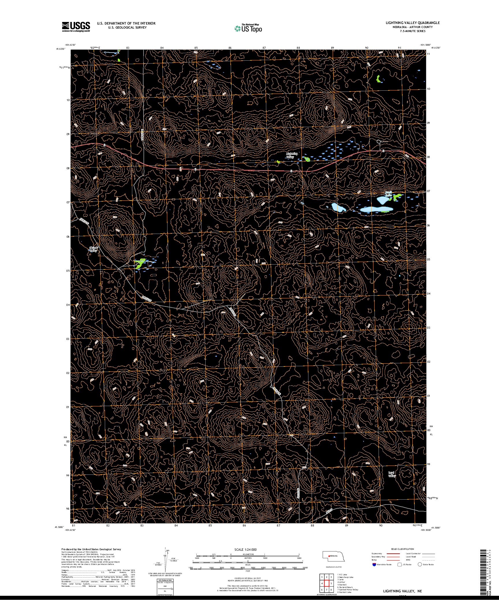 USGS US TOPO 7.5-MINUTE MAP FOR LIGHTNING VALLEY, NE 2017