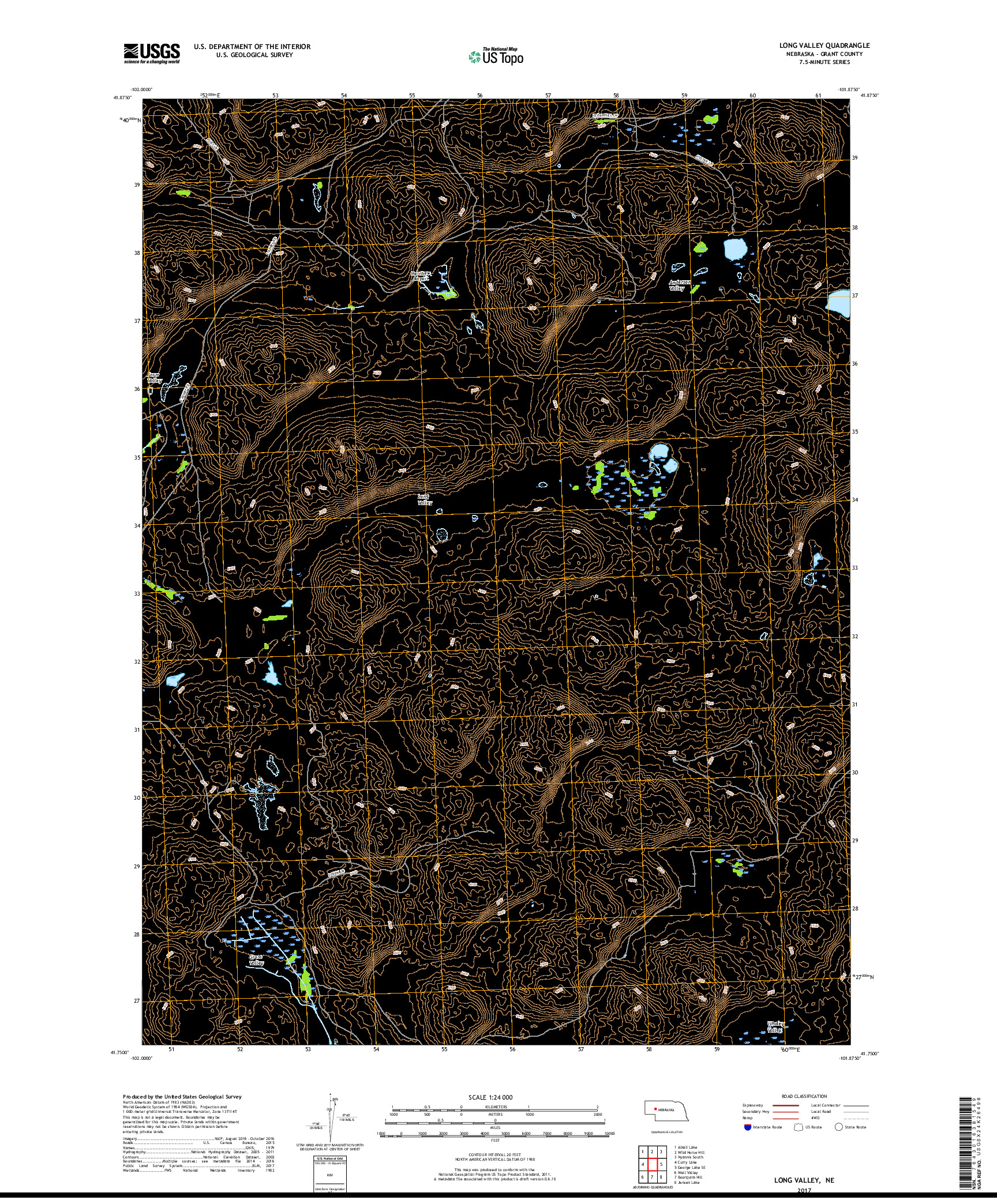 USGS US TOPO 7.5-MINUTE MAP FOR LONG VALLEY, NE 2017