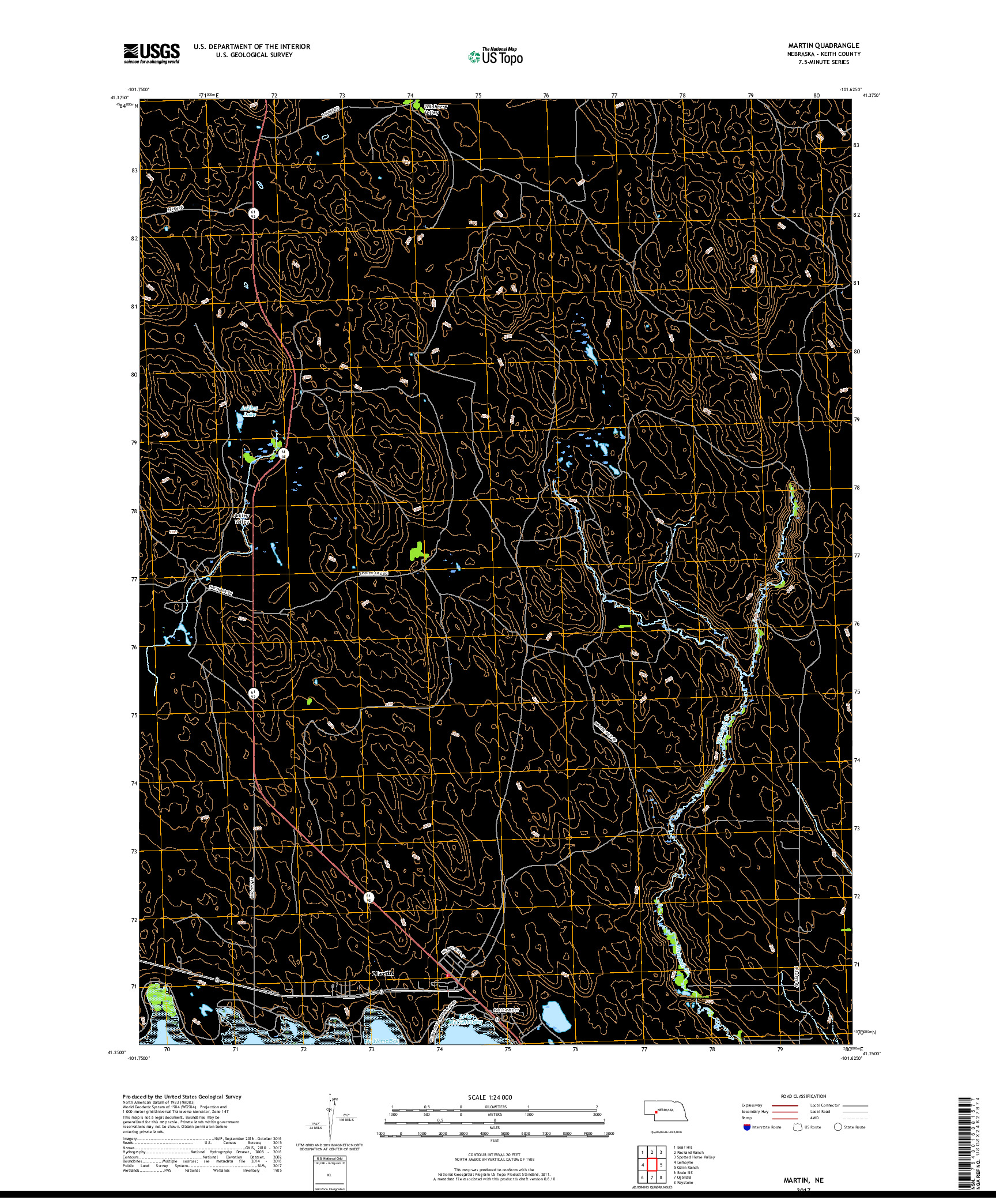USGS US TOPO 7.5-MINUTE MAP FOR MARTIN, NE 2017