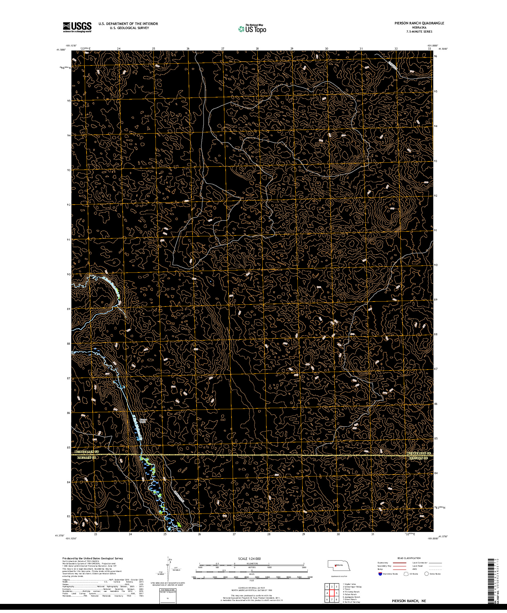 USGS US TOPO 7.5-MINUTE MAP FOR PIERSON RANCH, NE 2017
