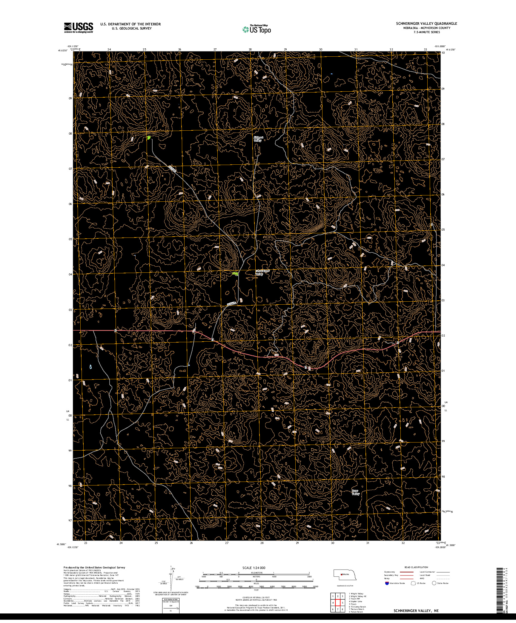 USGS US TOPO 7.5-MINUTE MAP FOR SCHNERINGER VALLEY, NE 2017