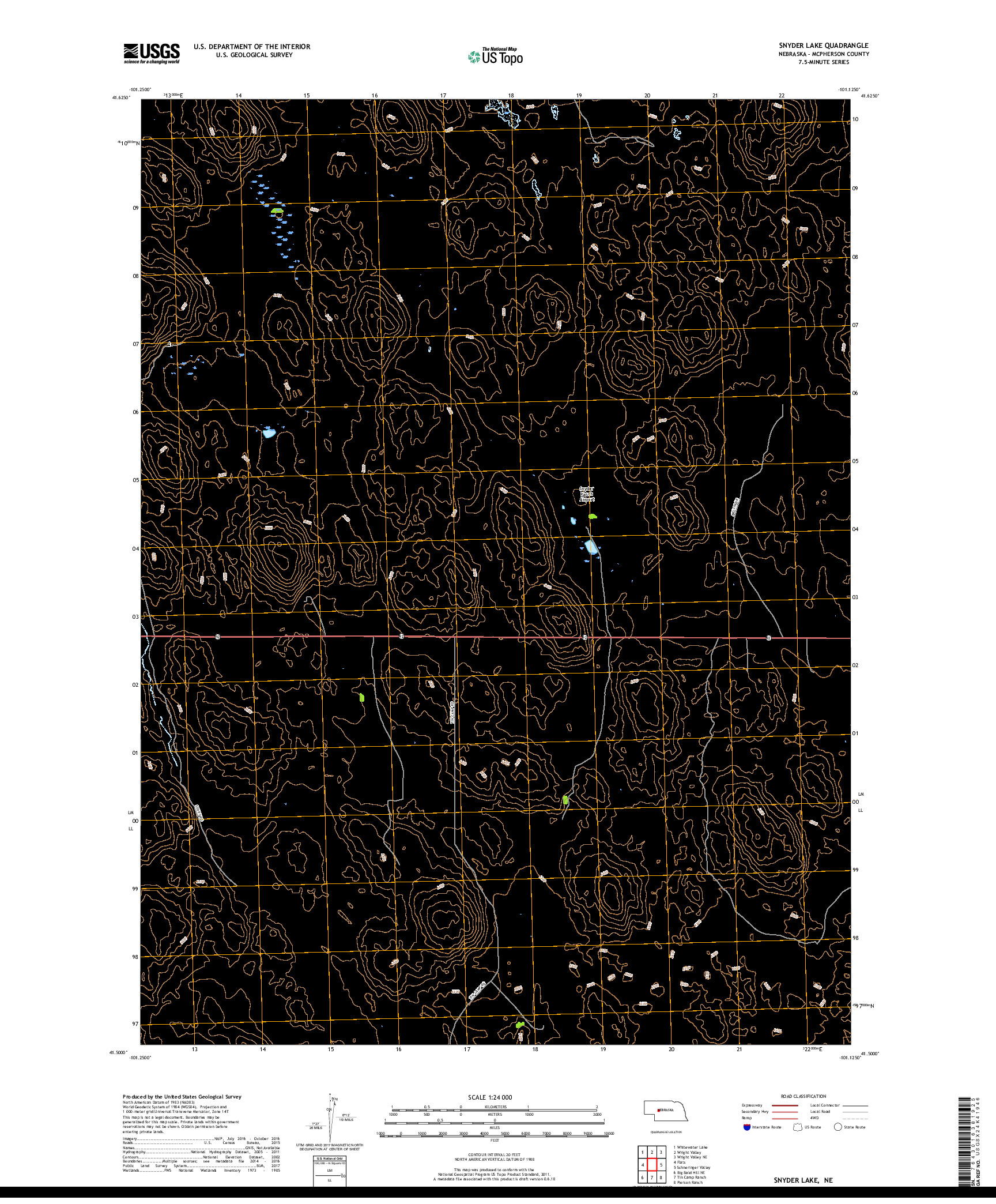 USGS US TOPO 7.5-MINUTE MAP FOR SNYDER LAKE, NE 2017