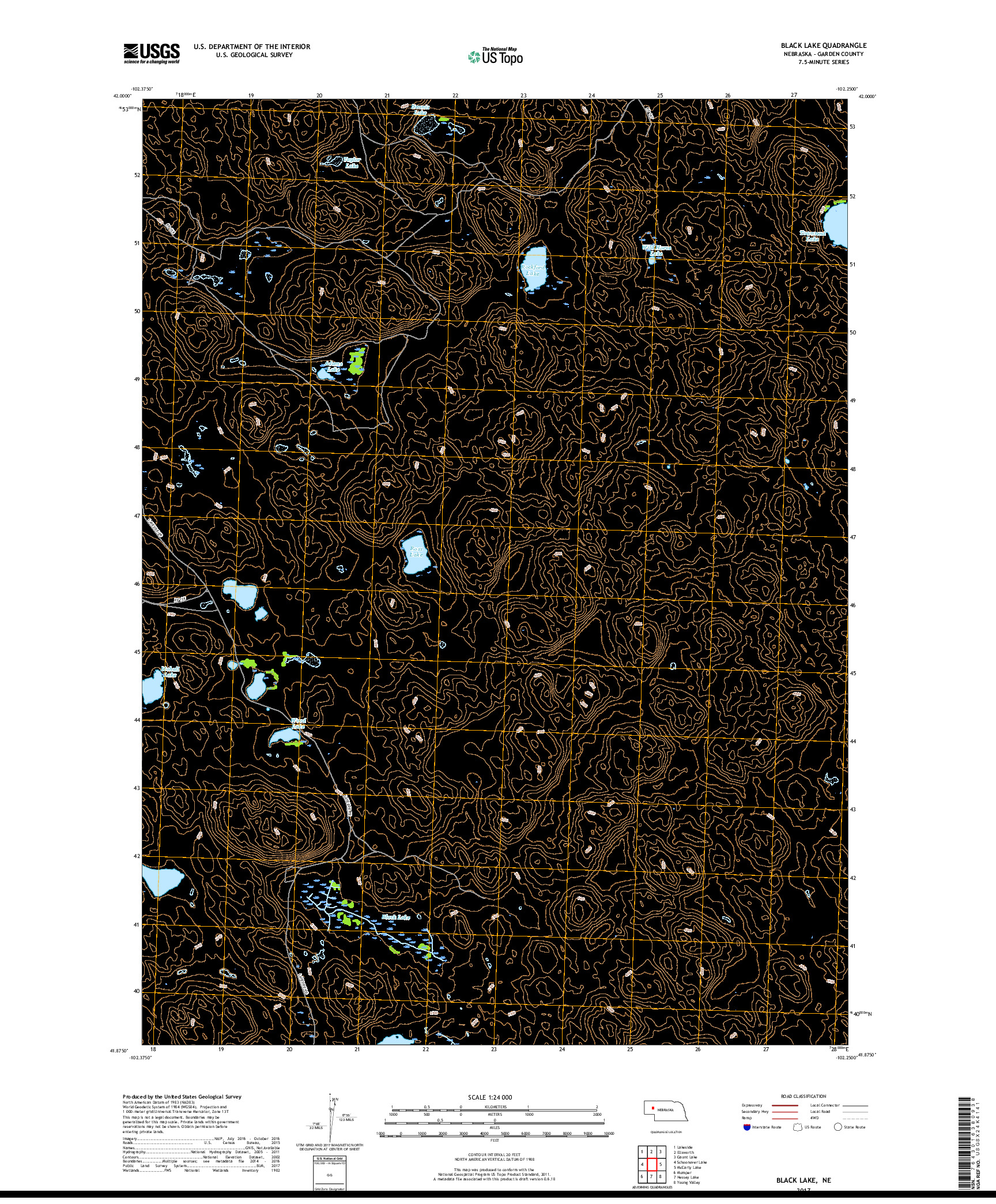 USGS US TOPO 7.5-MINUTE MAP FOR BLACK LAKE, NE 2017