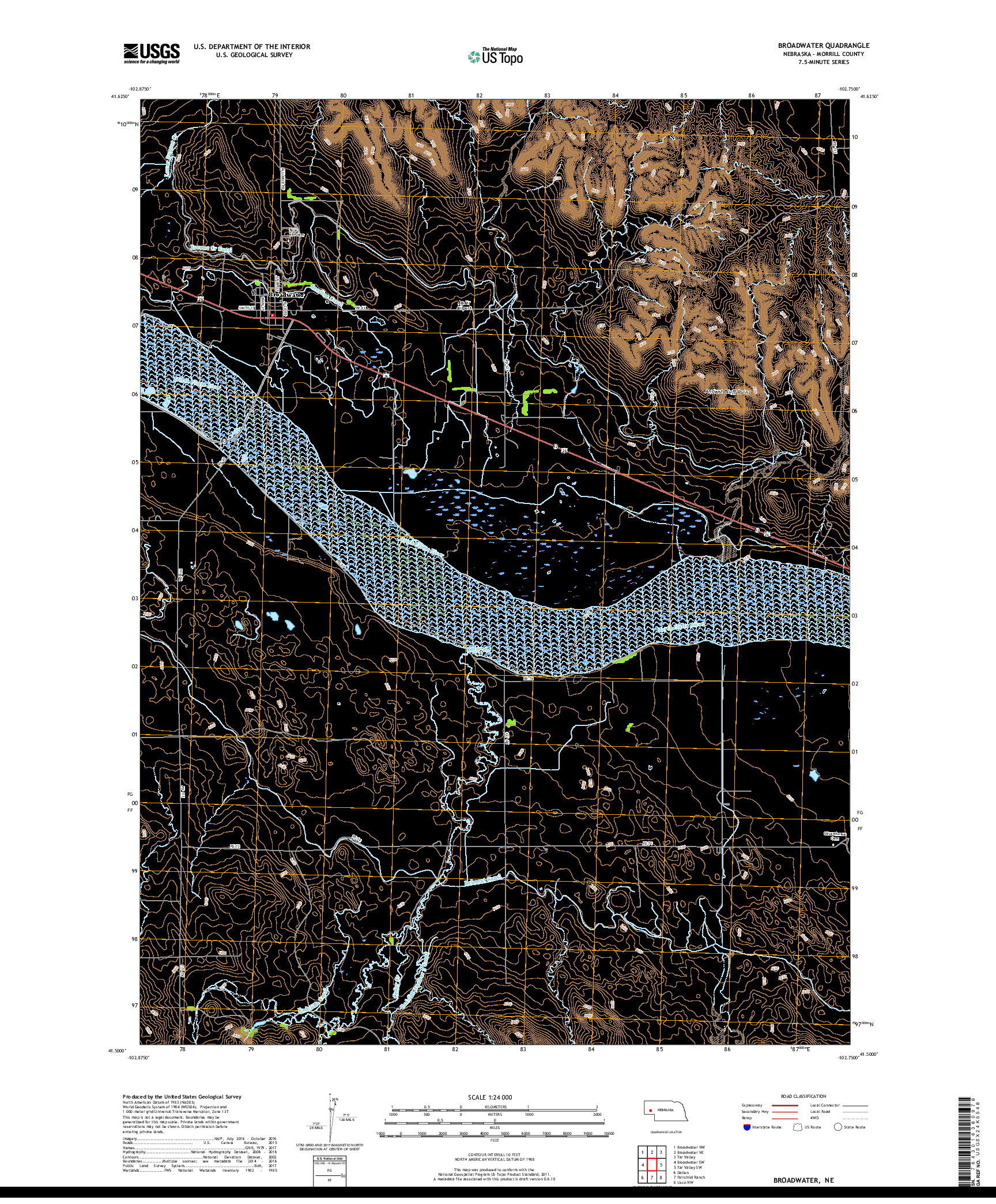 USGS US TOPO 7.5-MINUTE MAP FOR BROADWATER, NE 2017