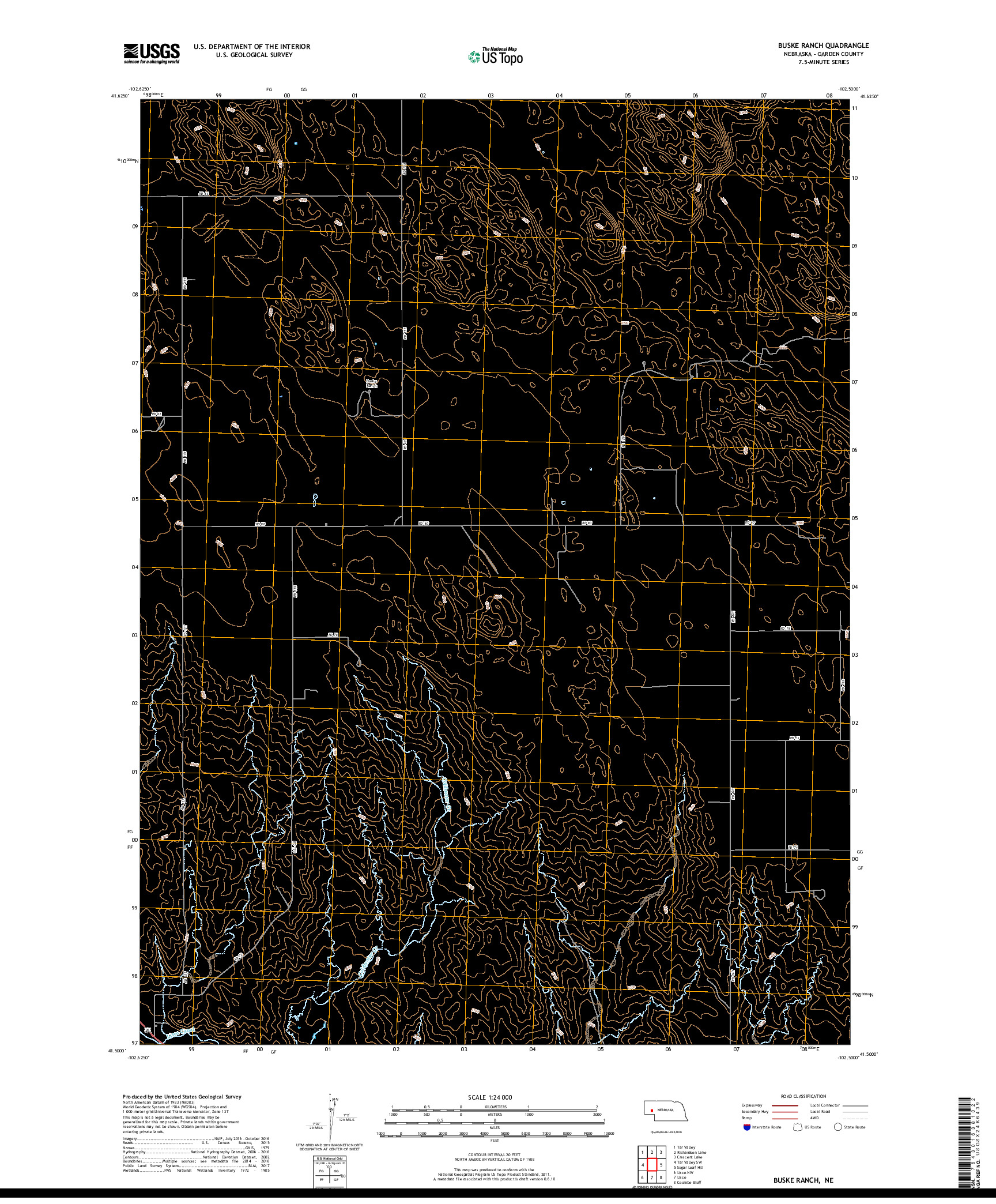 USGS US TOPO 7.5-MINUTE MAP FOR BUSKE RANCH, NE 2017