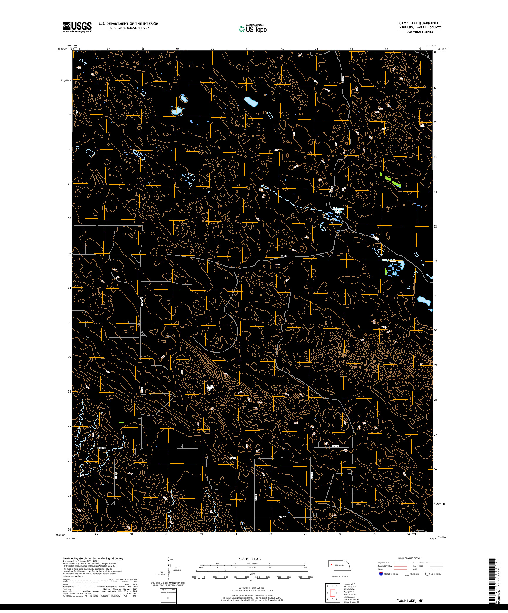 USGS US TOPO 7.5-MINUTE MAP FOR CAMP LAKE, NE 2017