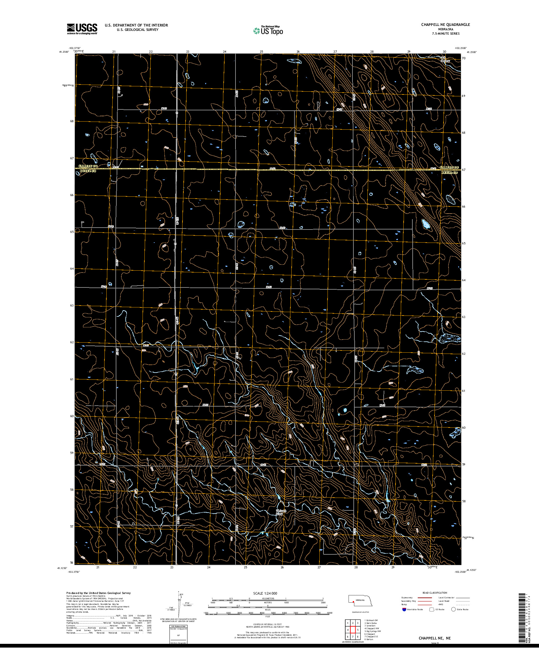 USGS US TOPO 7.5-MINUTE MAP FOR CHAPPELL NE, NE 2017