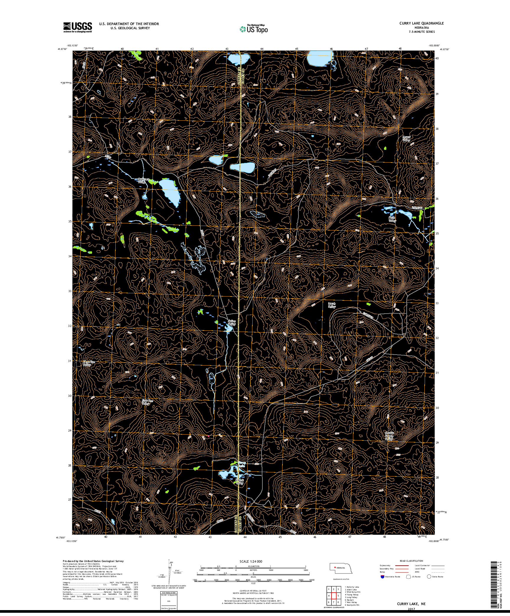 USGS US TOPO 7.5-MINUTE MAP FOR CURRY LAKE, NE 2017