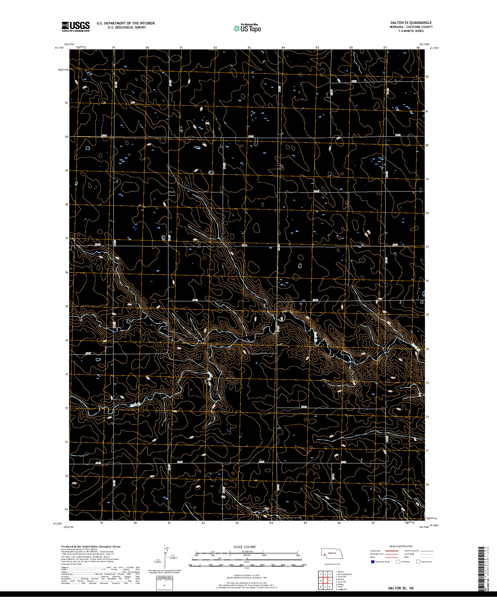 USGS US TOPO 7.5-MINUTE MAP FOR DALTON SE, NE 2017