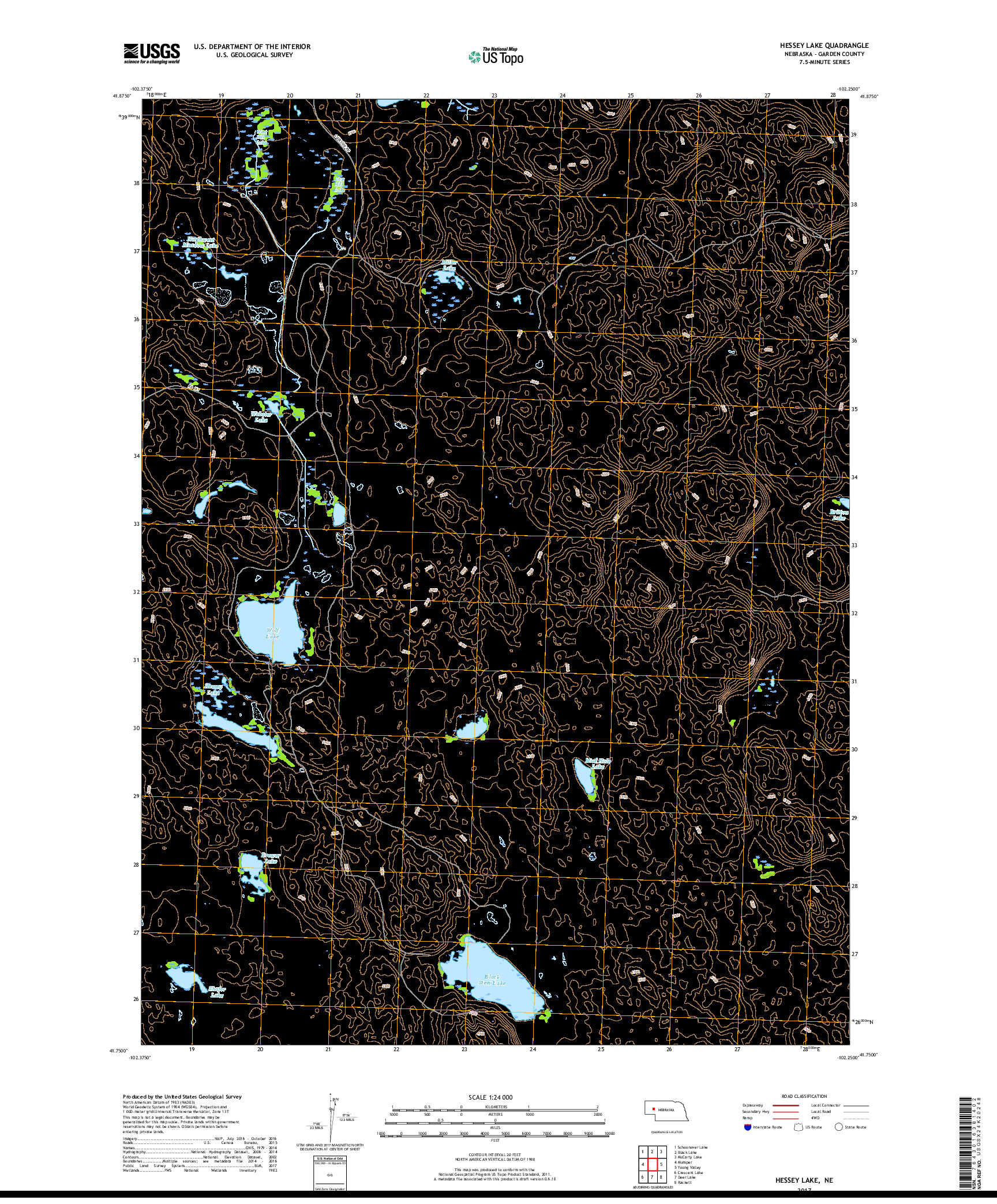 USGS US TOPO 7.5-MINUTE MAP FOR HESSEY LAKE, NE 2017