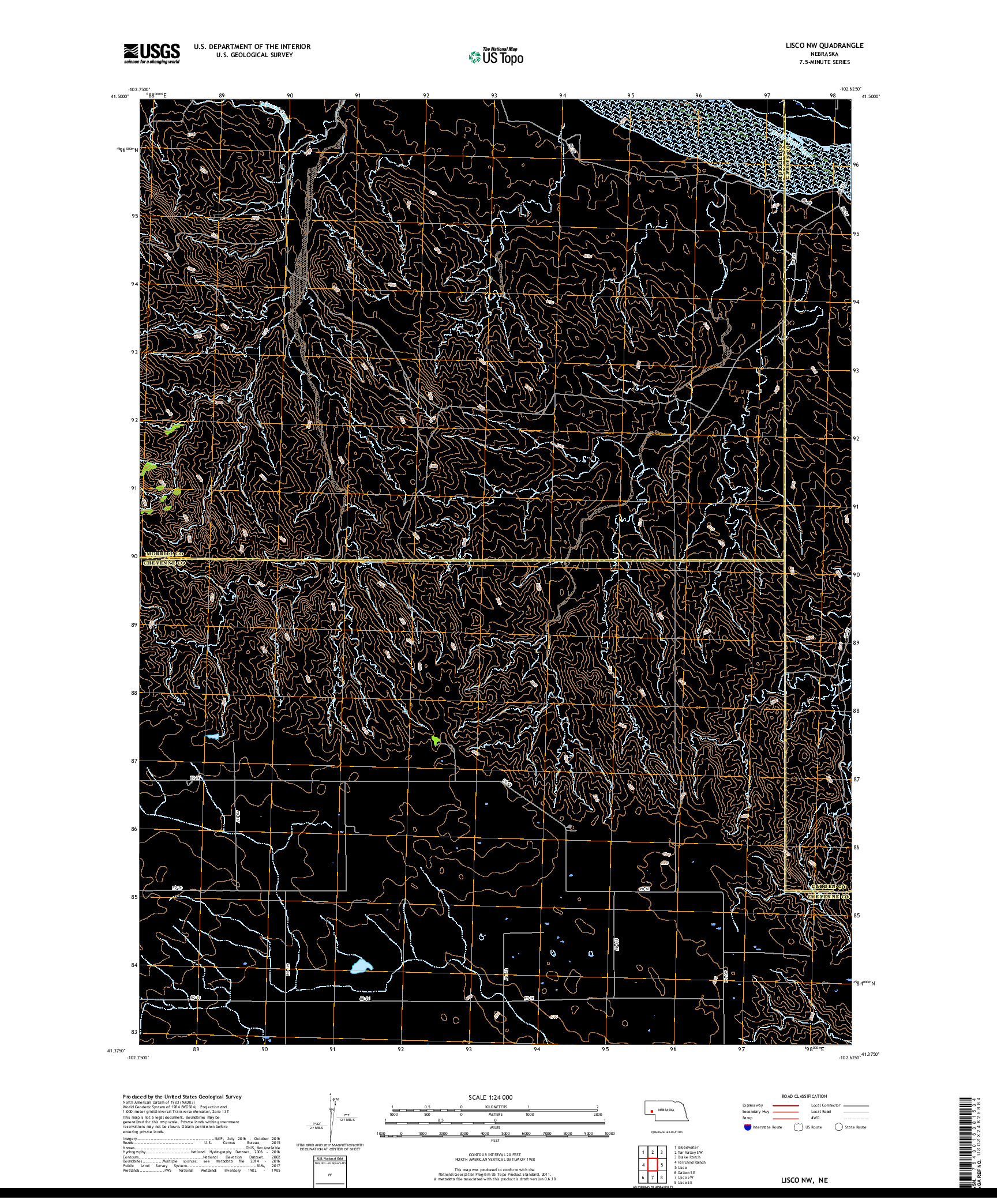 USGS US TOPO 7.5-MINUTE MAP FOR LISCO NW, NE 2017