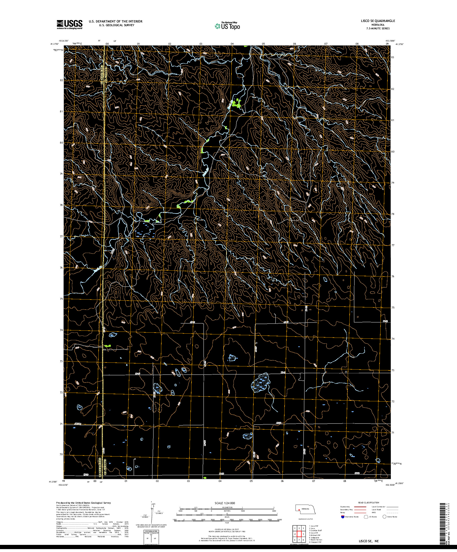 USGS US TOPO 7.5-MINUTE MAP FOR LISCO SE, NE 2017