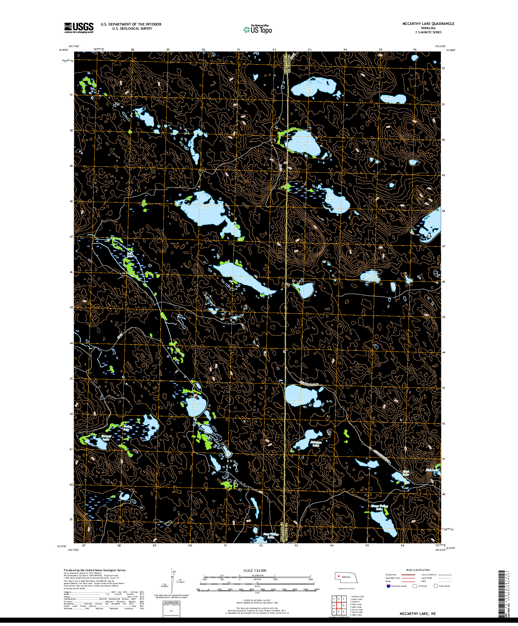 USGS US TOPO 7.5-MINUTE MAP FOR MCCARTHY LAKE, NE 2017