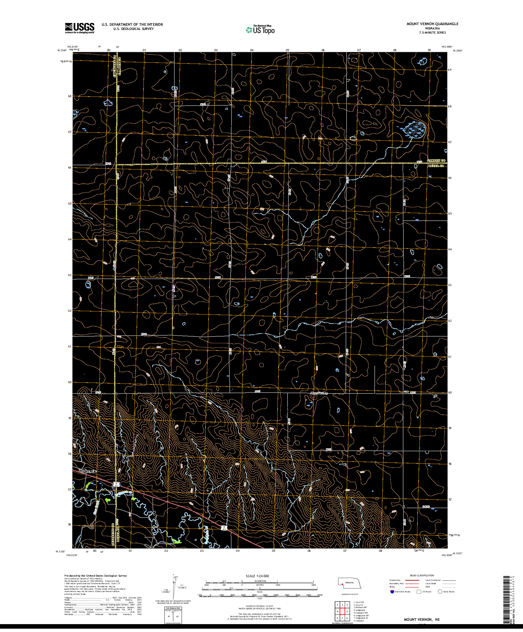 USGS US TOPO 7.5-MINUTE MAP FOR MOUNT VERNON, NE 2017