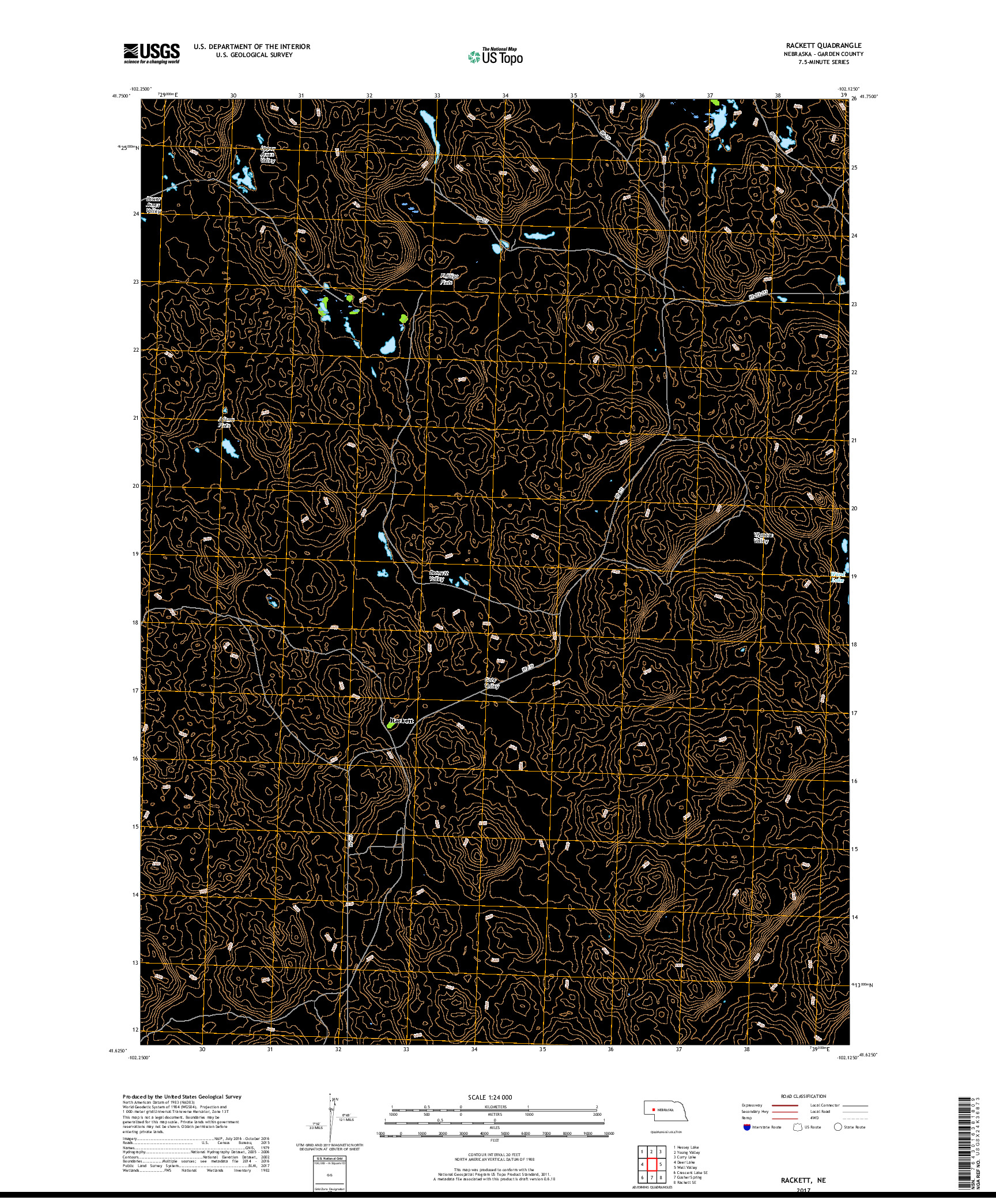 USGS US TOPO 7.5-MINUTE MAP FOR RACKETT, NE 2017