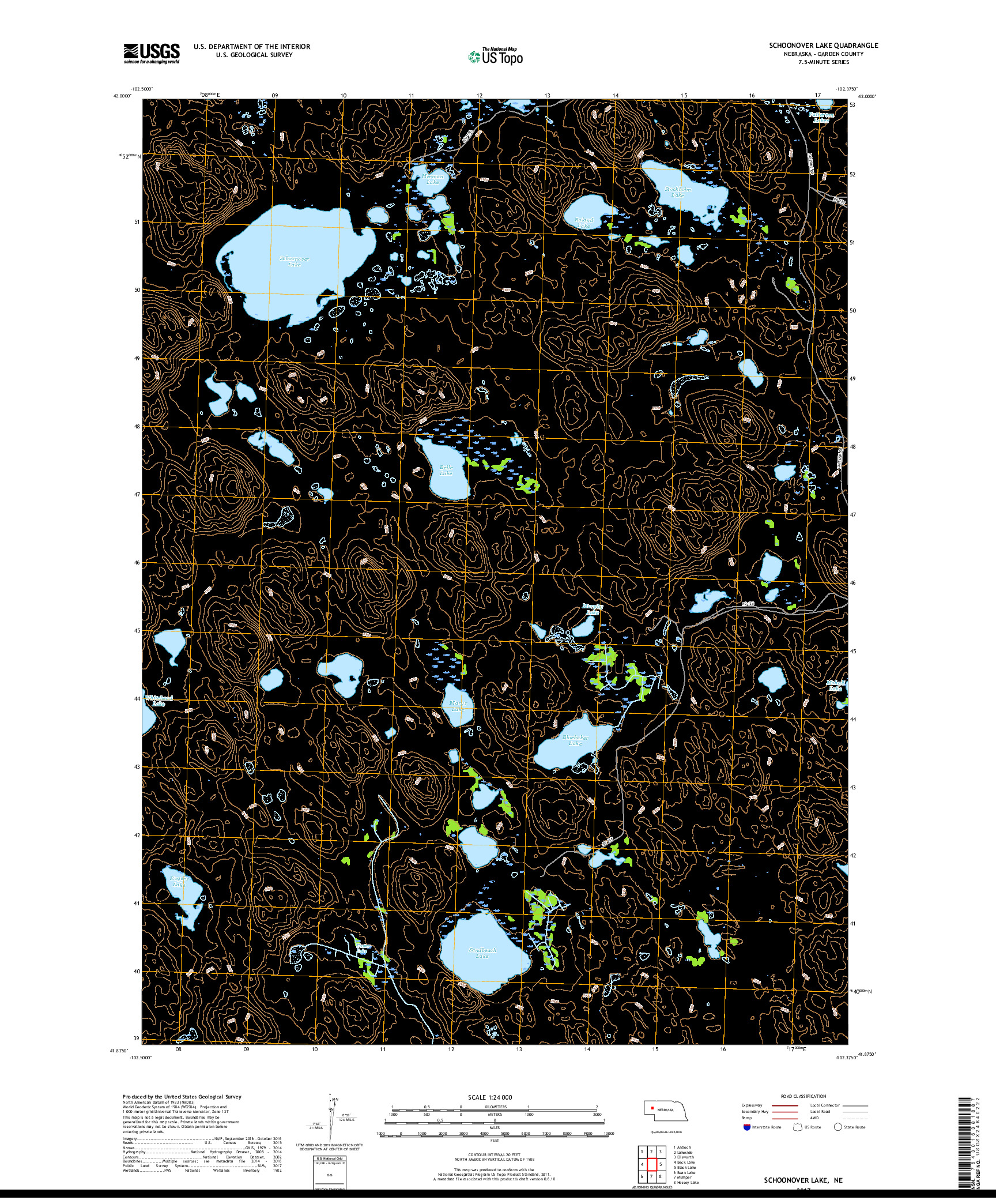 USGS US TOPO 7.5-MINUTE MAP FOR SCHOONOVER LAKE, NE 2017