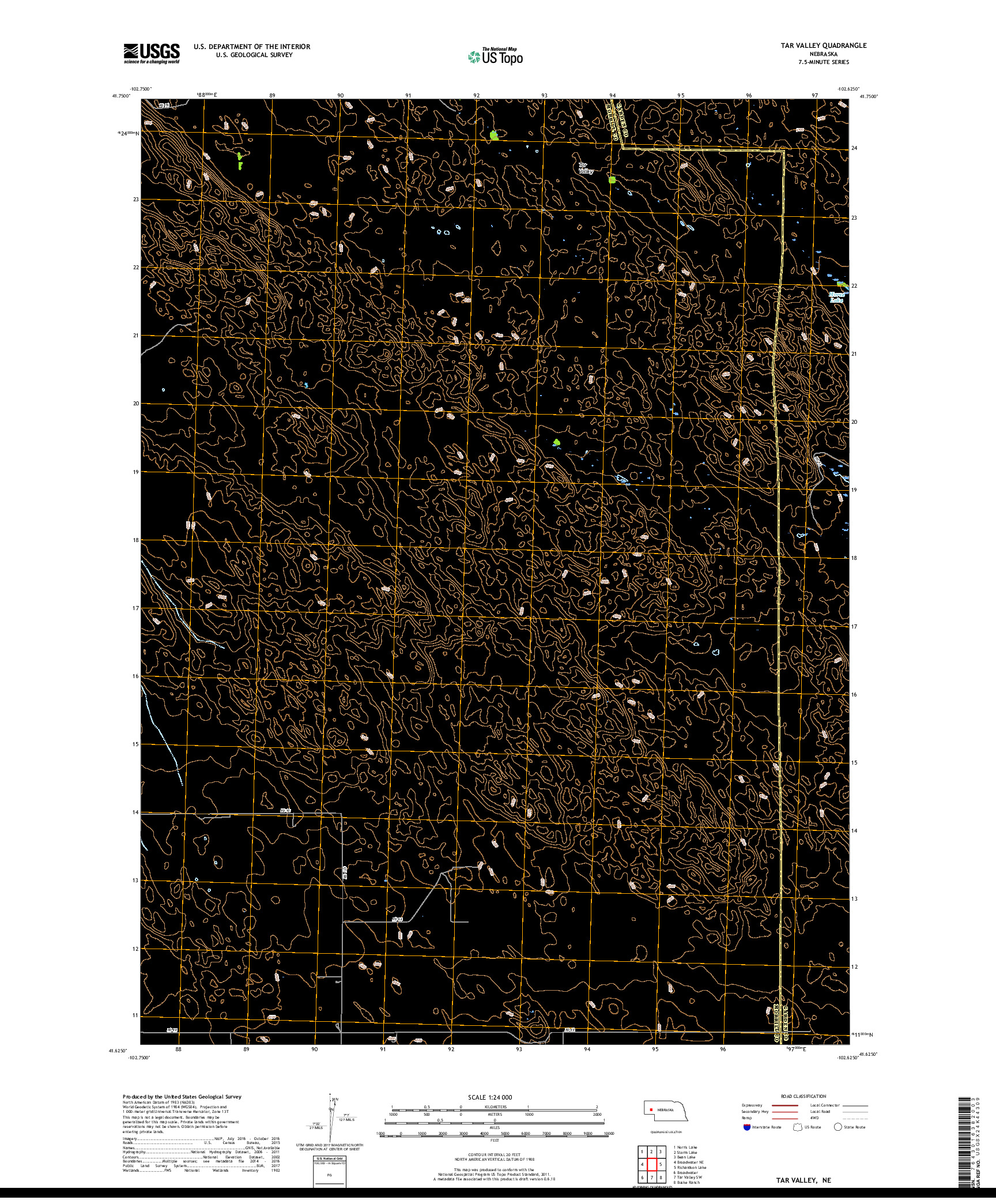 USGS US TOPO 7.5-MINUTE MAP FOR TAR VALLEY, NE 2017