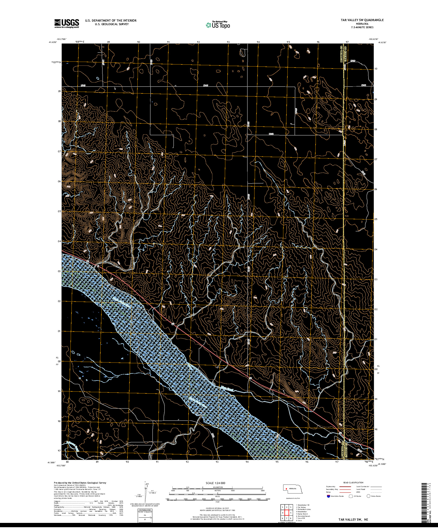 USGS US TOPO 7.5-MINUTE MAP FOR TAR VALLEY SW, NE 2017