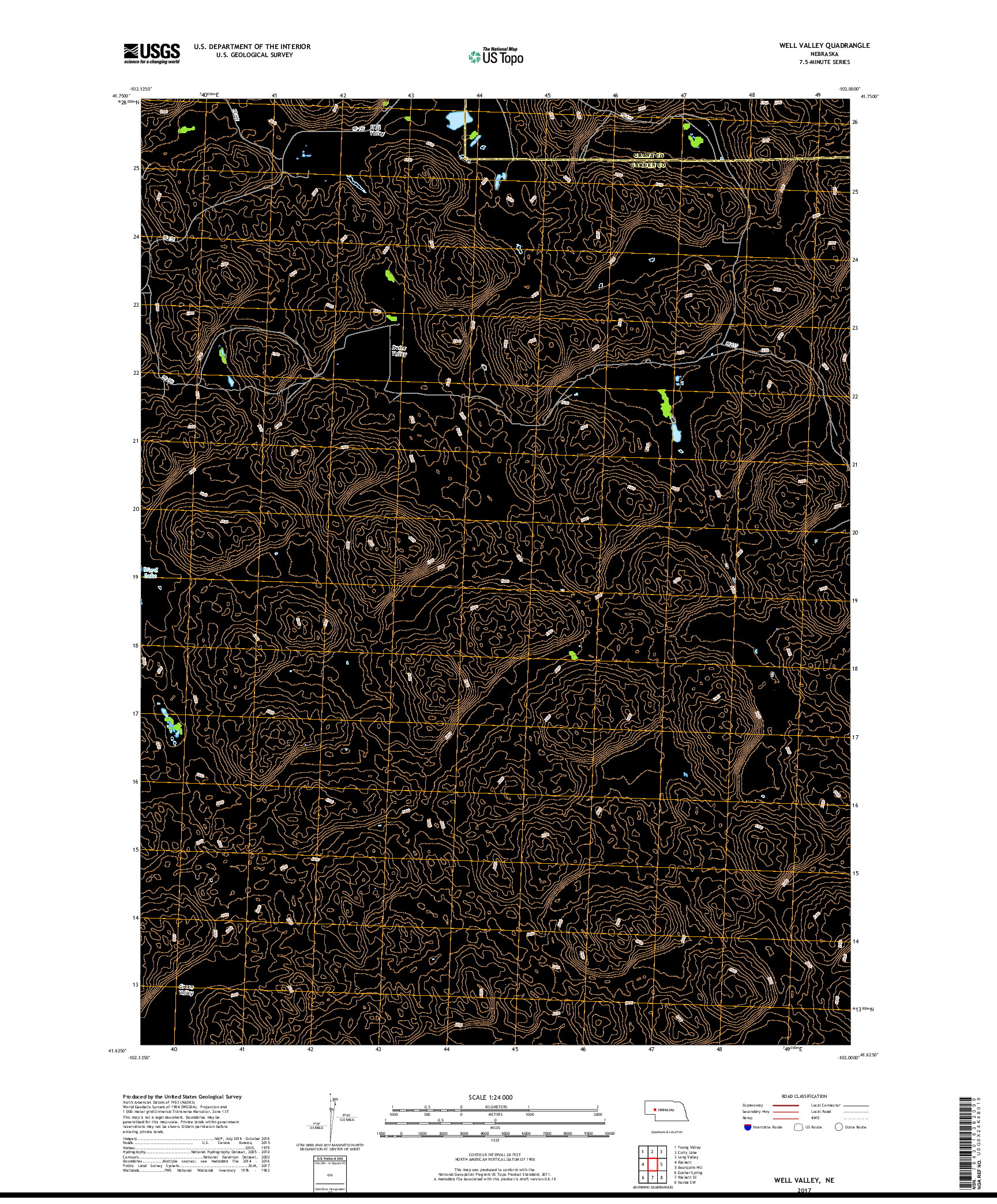 USGS US TOPO 7.5-MINUTE MAP FOR WELL VALLEY, NE 2017