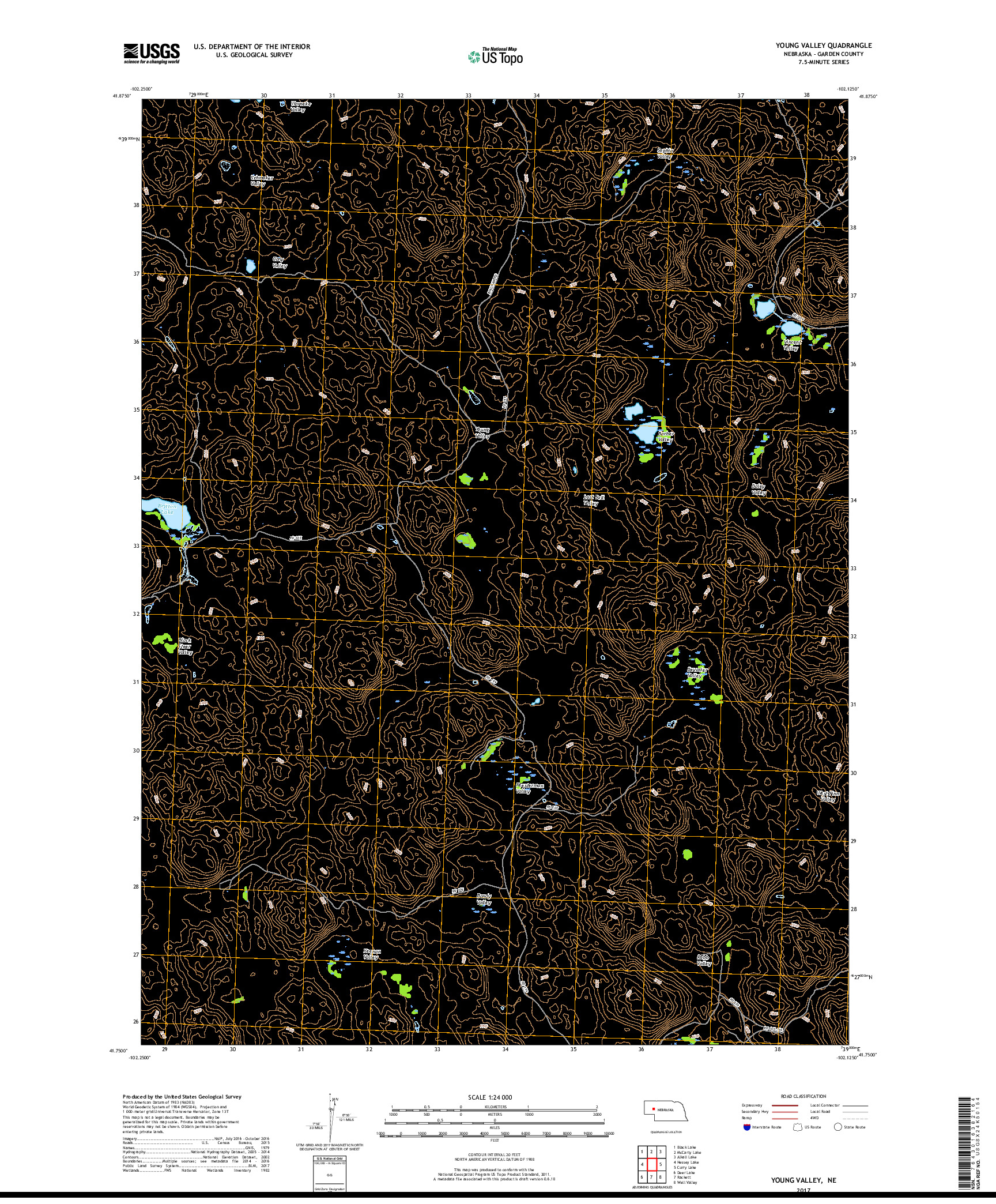 USGS US TOPO 7.5-MINUTE MAP FOR YOUNG VALLEY, NE 2017