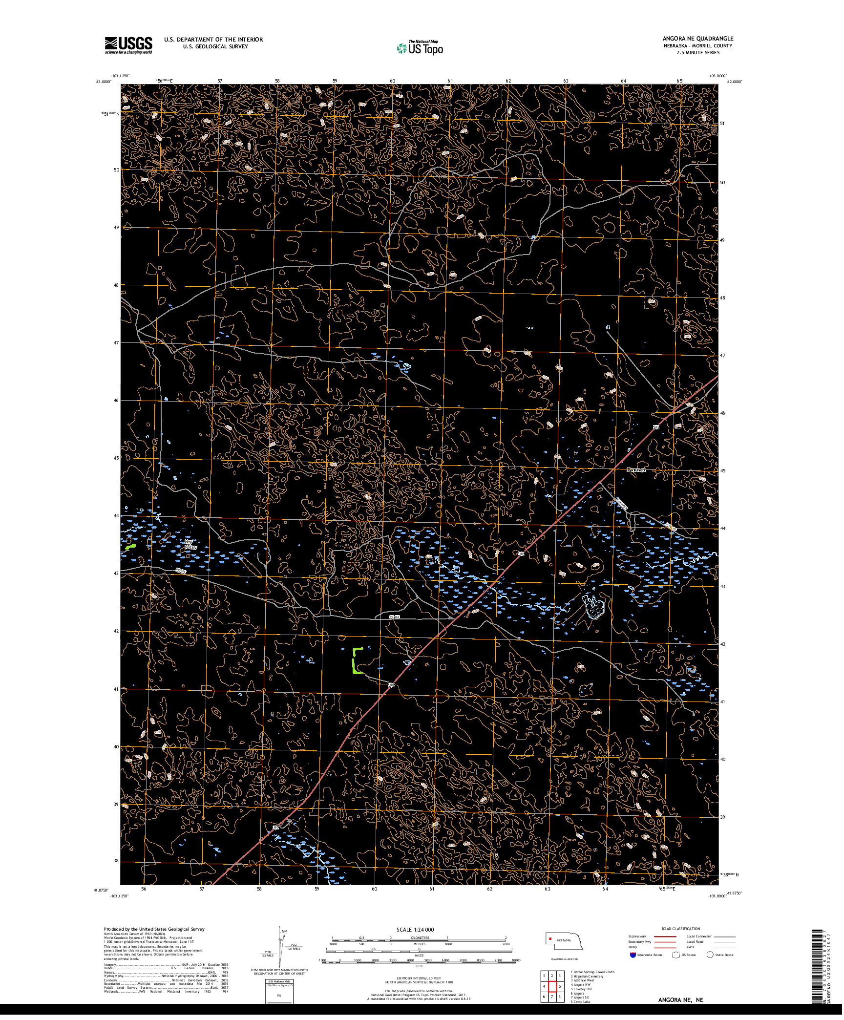 USGS US TOPO 7.5-MINUTE MAP FOR ANGORA NE, NE 2017