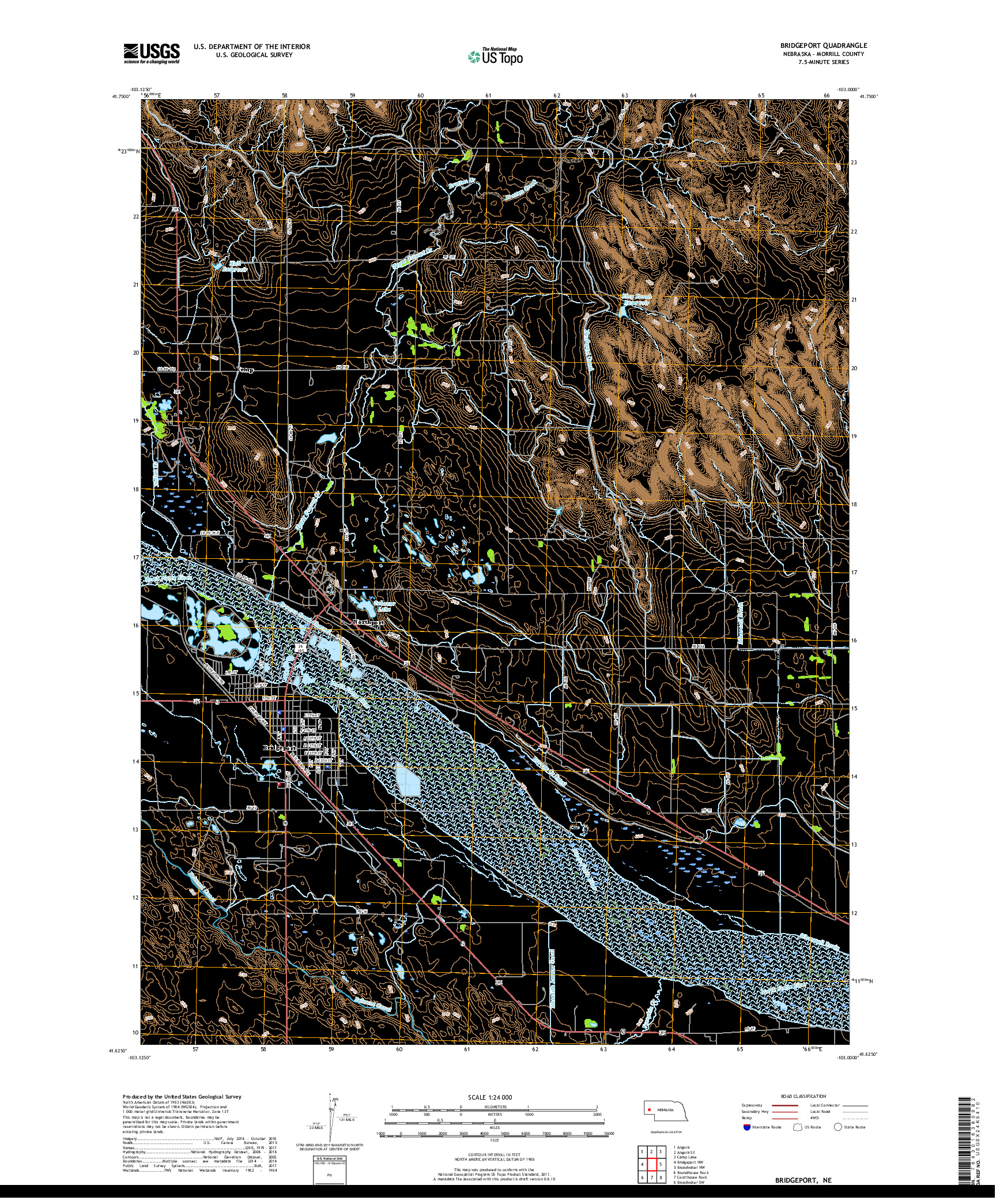 USGS US TOPO 7.5-MINUTE MAP FOR BRIDGEPORT, NE 2017