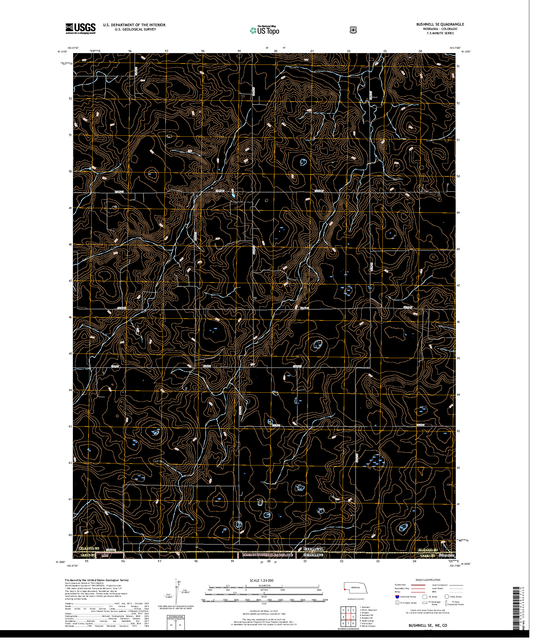 USGS US TOPO 7.5-MINUTE MAP FOR BUSHNELL SE, NE,CO 2017