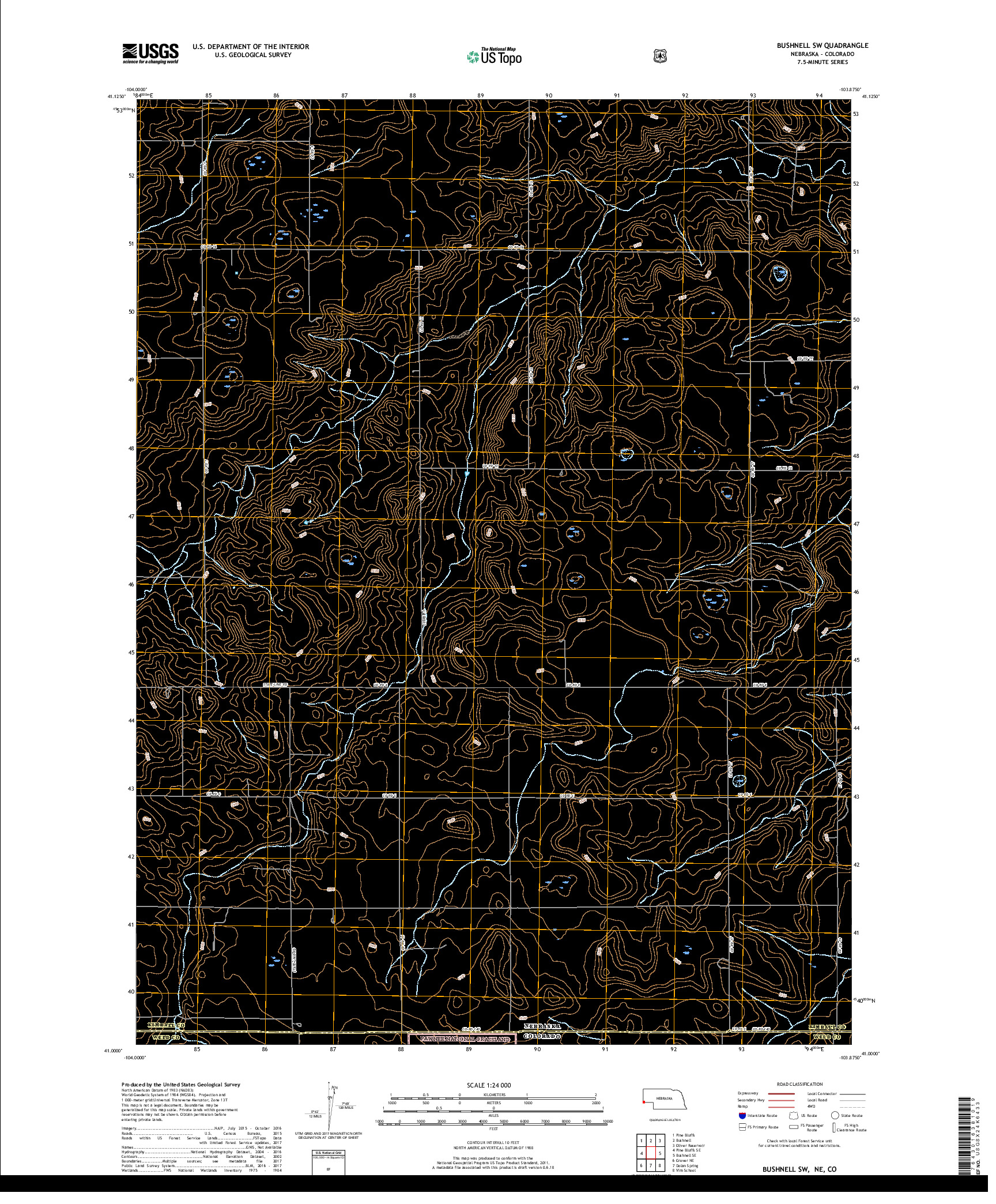 USGS US TOPO 7.5-MINUTE MAP FOR BUSHNELL SW, NE,CO 2017