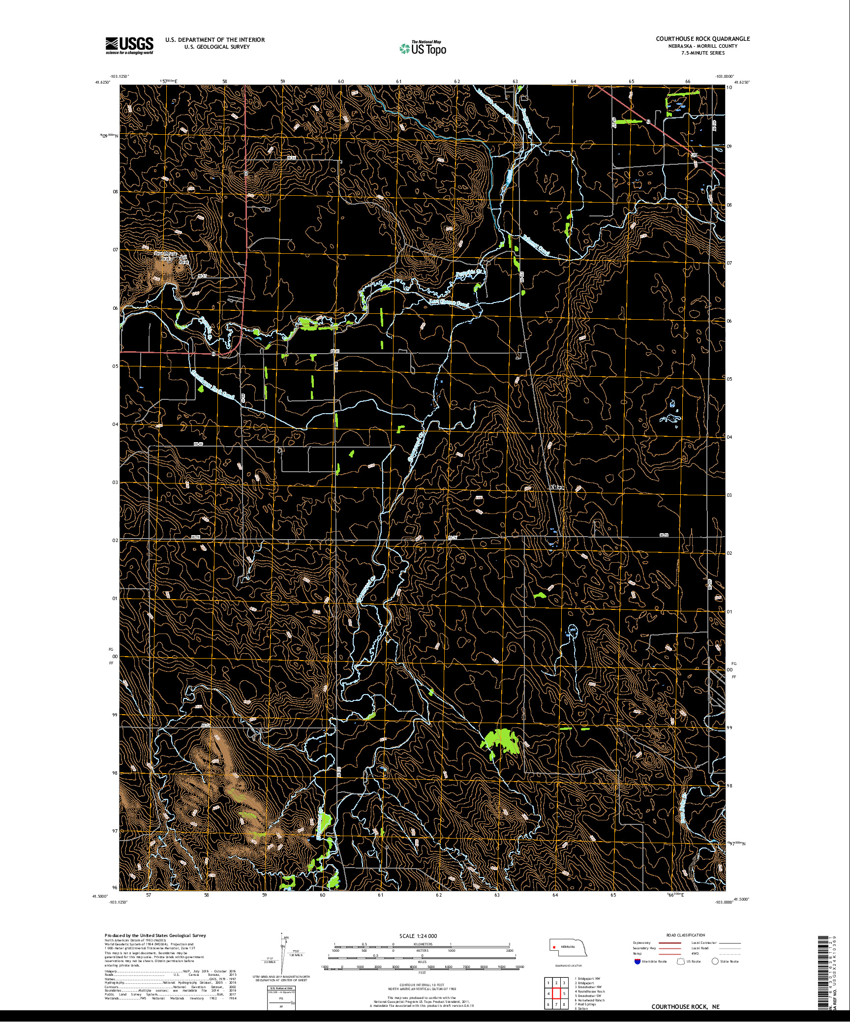 USGS US TOPO 7.5-MINUTE MAP FOR COURTHOUSE ROCK, NE 2017