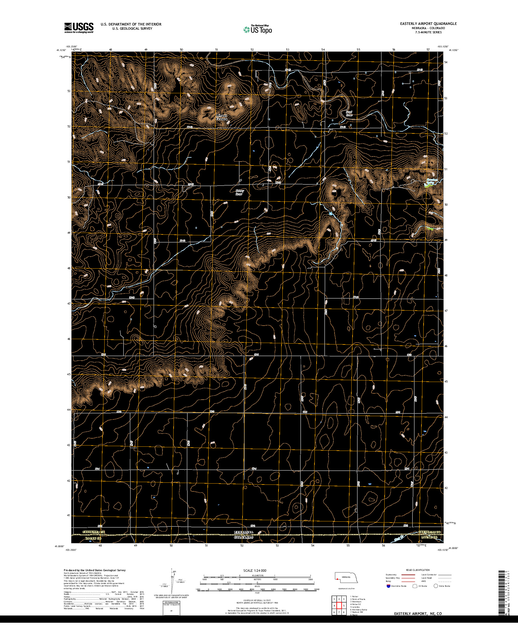 USGS US TOPO 7.5-MINUTE MAP FOR EASTERLY AIRPORT, NE,CO 2017