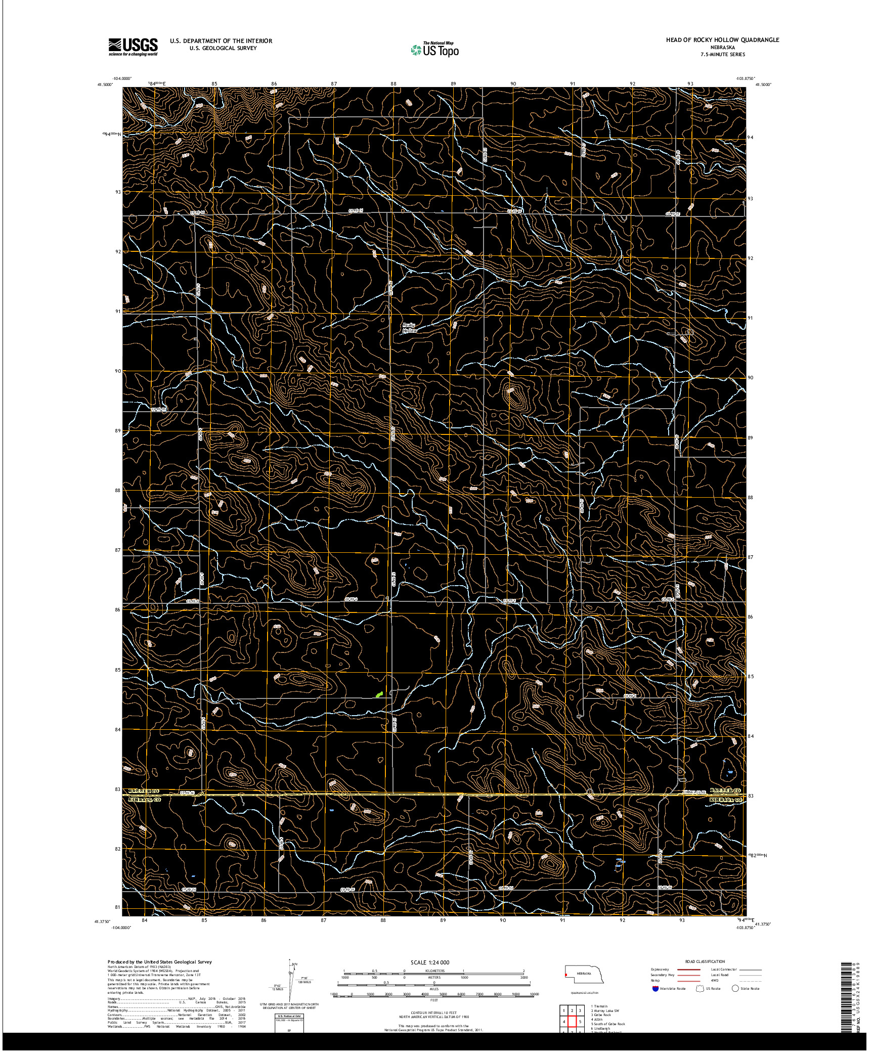 USGS US TOPO 7.5-MINUTE MAP FOR HEAD OF ROCKY HOLLOW, NE 2017