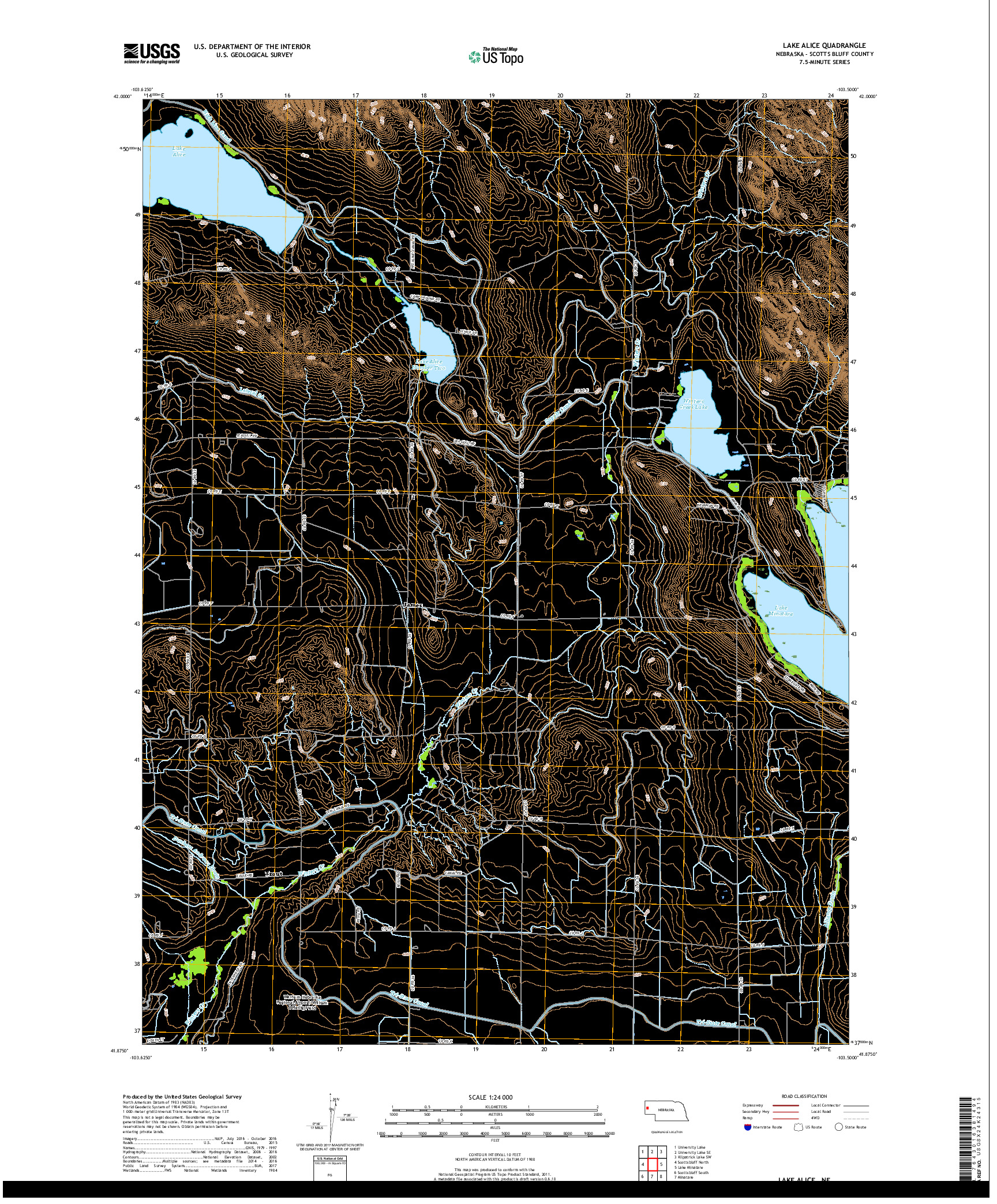 USGS US TOPO 7.5-MINUTE MAP FOR LAKE ALICE, NE 2017