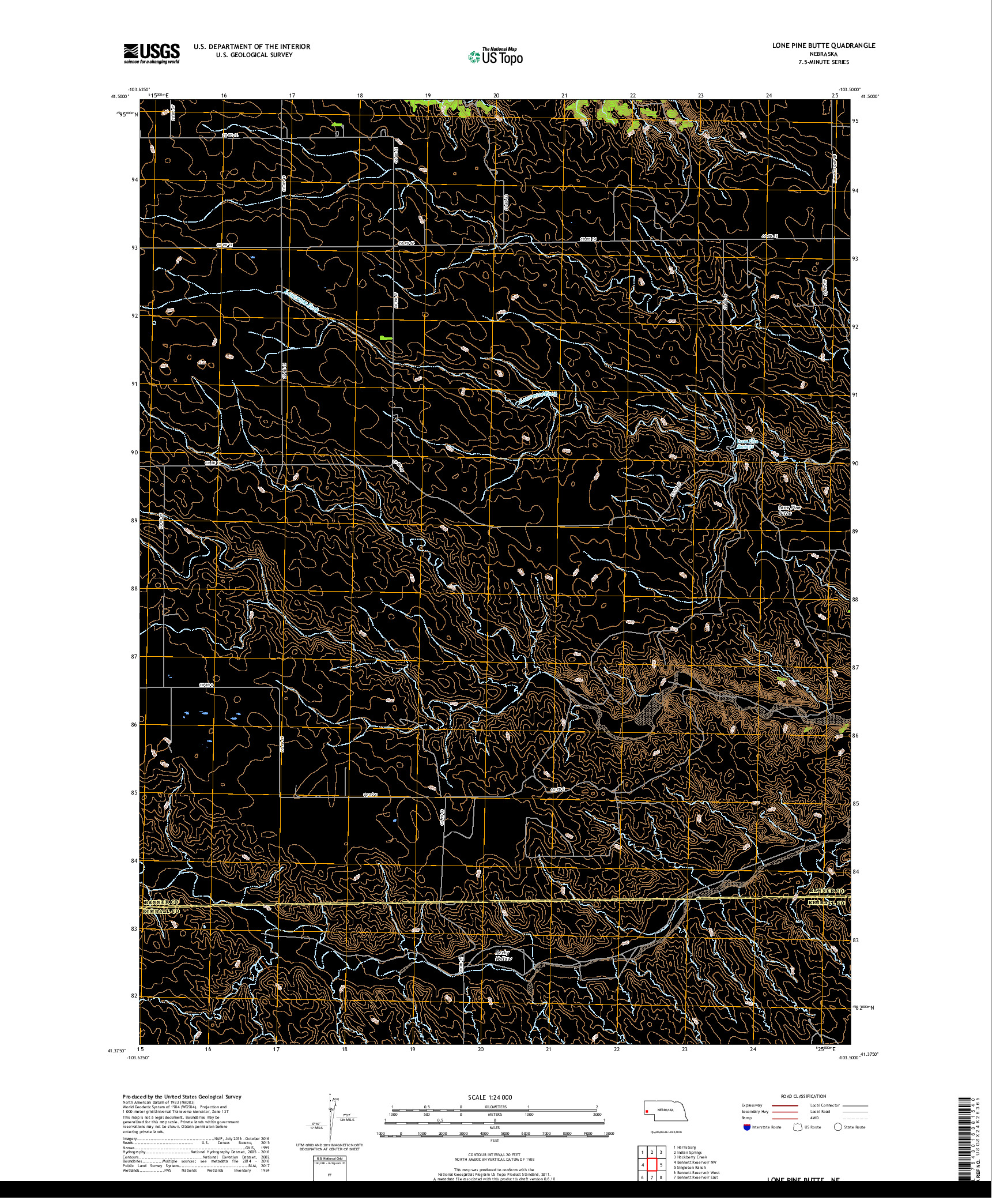 USGS US TOPO 7.5-MINUTE MAP FOR LONE PINE BUTTE, NE 2017